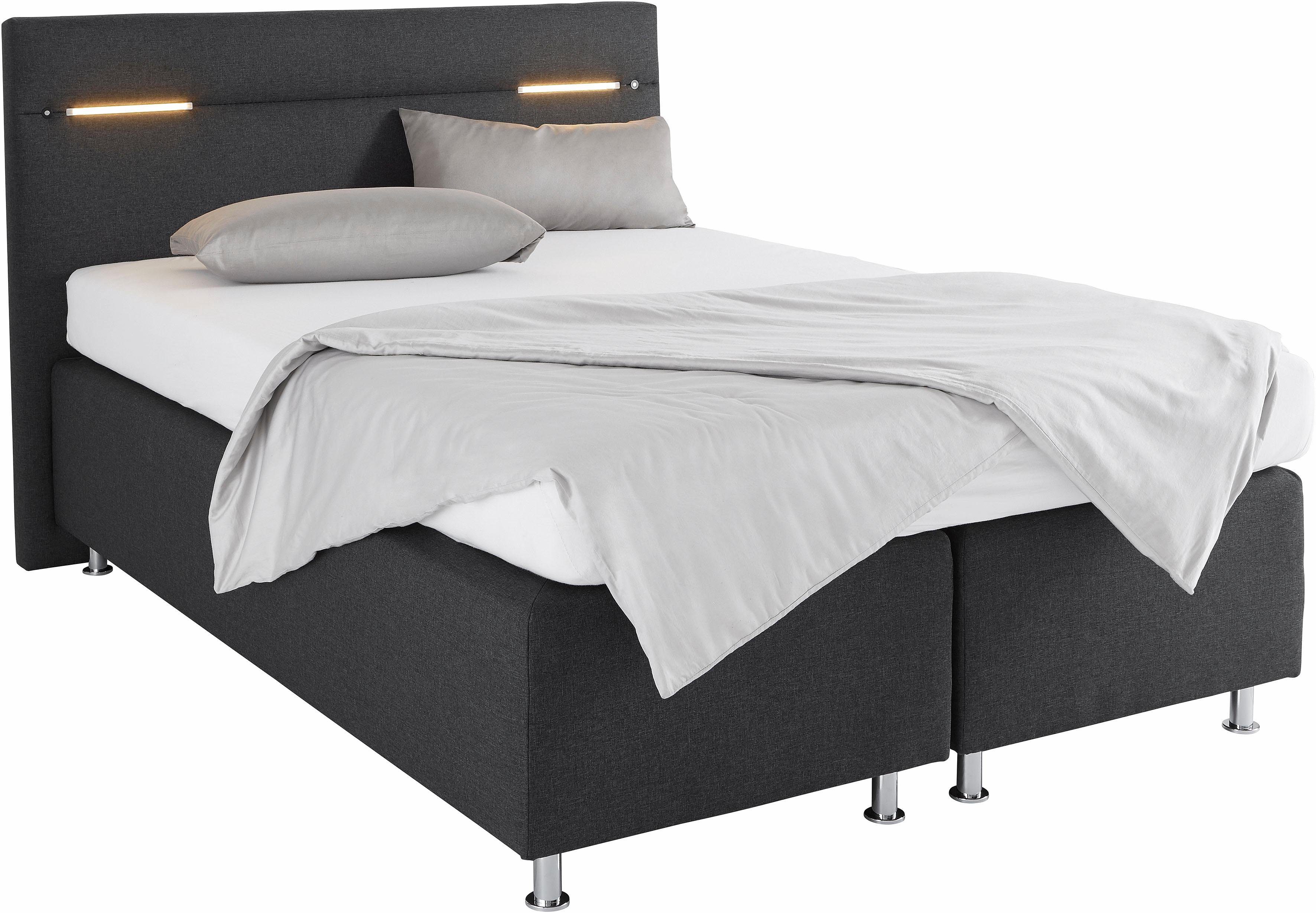 Westfalia Schlafkomfort Boxspringbett wahlweise mit LED-Beleuchtung günstig online kaufen
