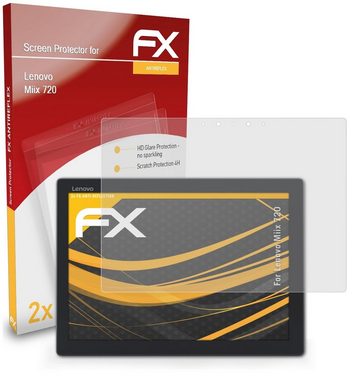 atFoliX Schutzfolie für Lenovo Miix 720, (2 Folien), Entspiegelnd und stoßdämpfend