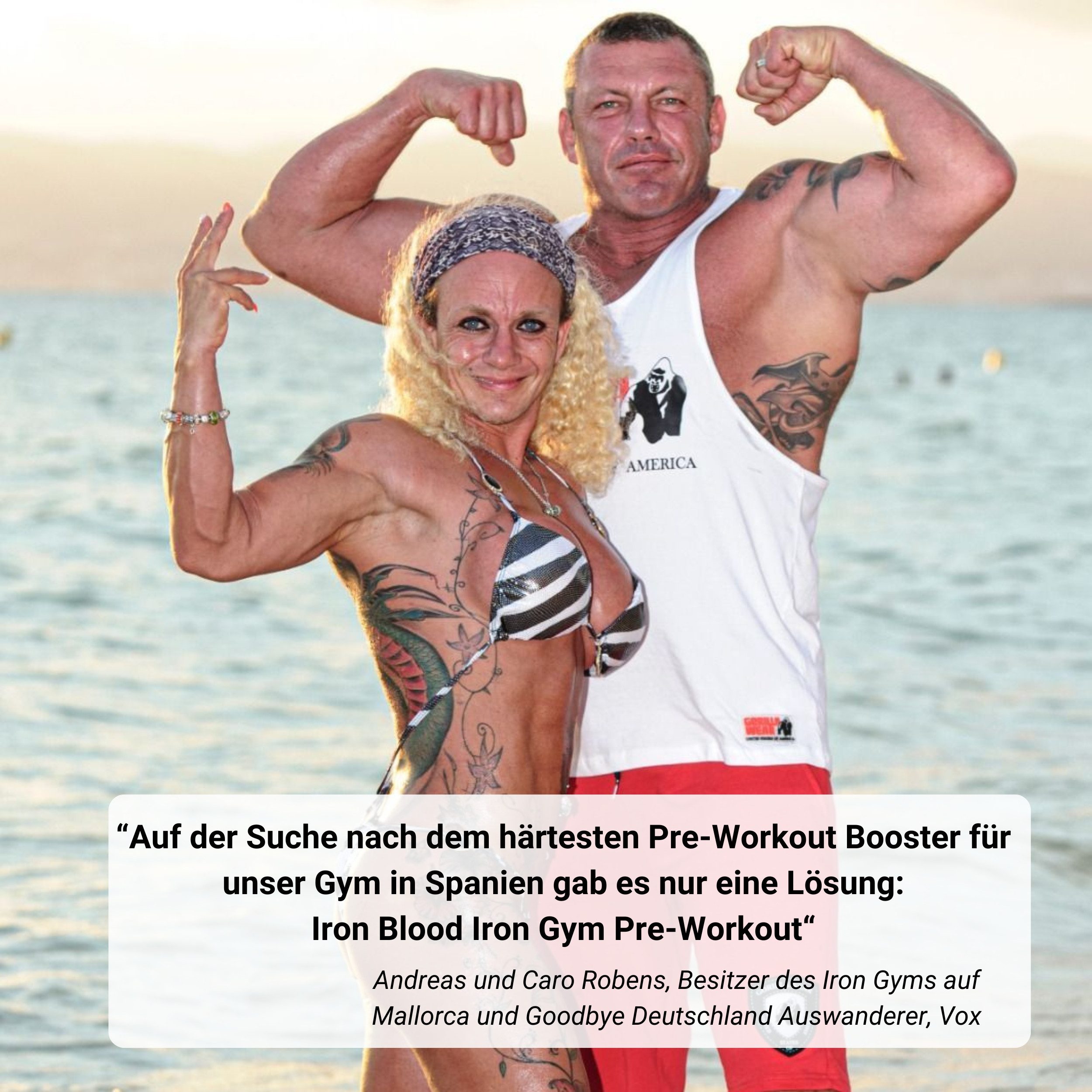 American Supps Iron Supplements Iron Blood Pre-Workout Booster Caro & Andreas Robens Pulver, 340 g