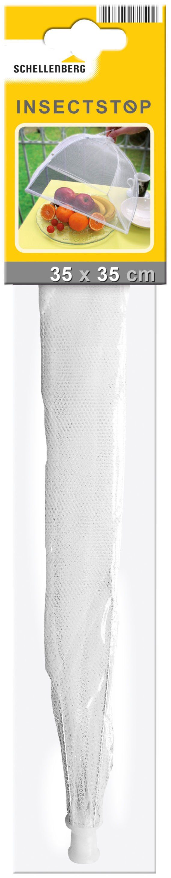 SCHELLENBERG Fliegenhaube Lebensmittelabdeckung aus Polyester (Packung), Fliegen- und Mückenschutz für Obst, weiß