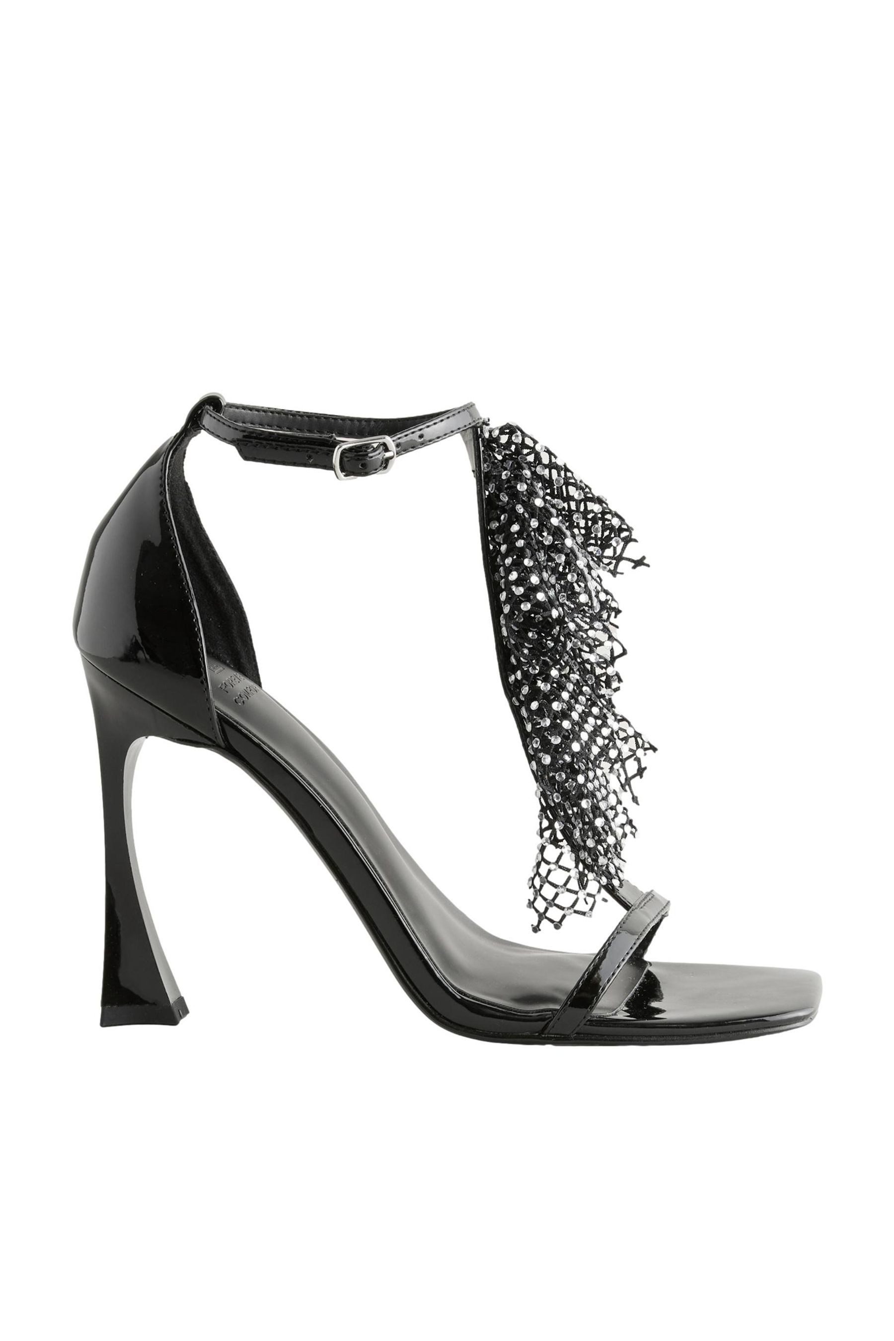 Next Forever Comfort® T-Steg-Sandaletten, Fransen High-Heel-Pumps günstig online kaufen