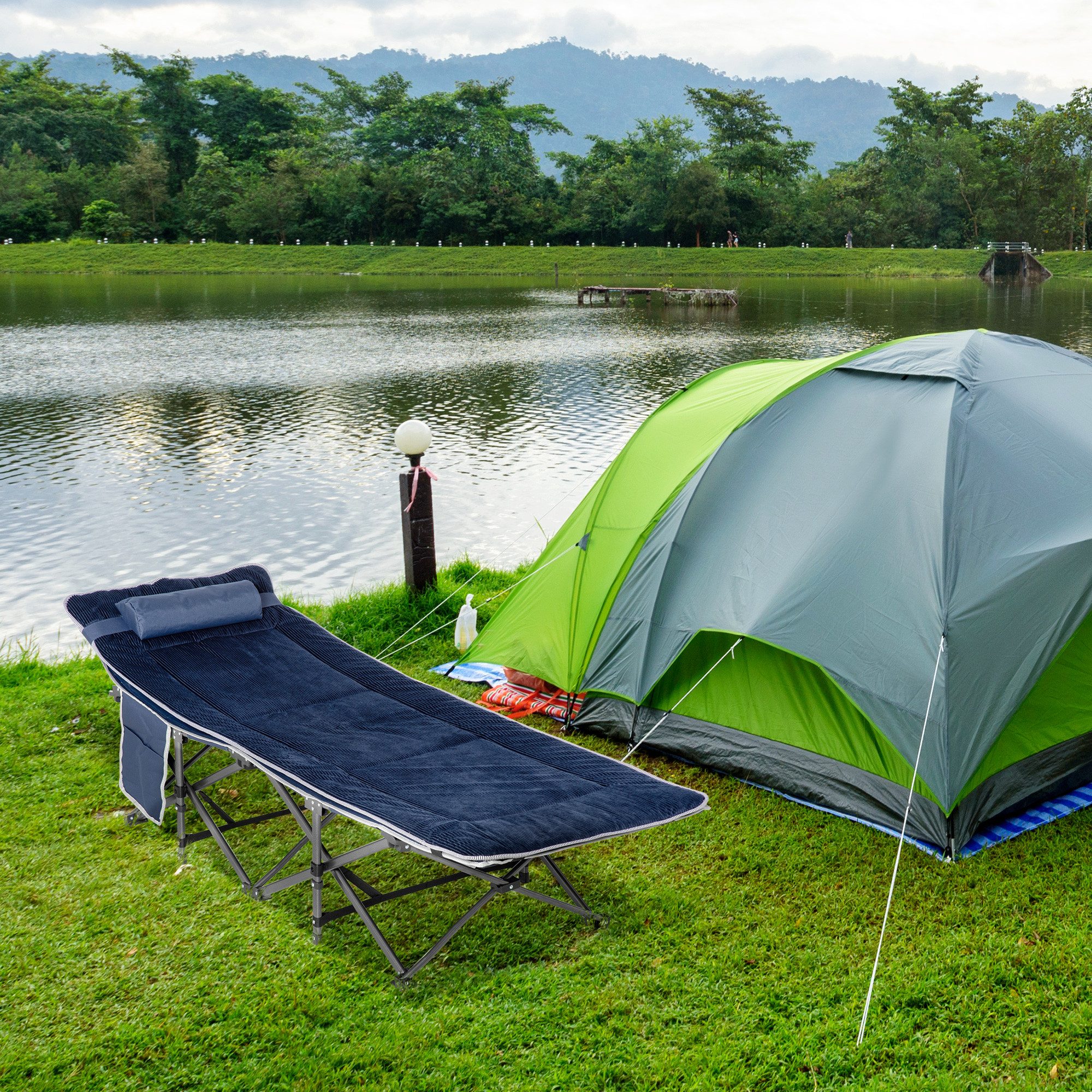 Outsunny Feldbett klappbares Klappbett (Campingbett mit günstig online kaufen