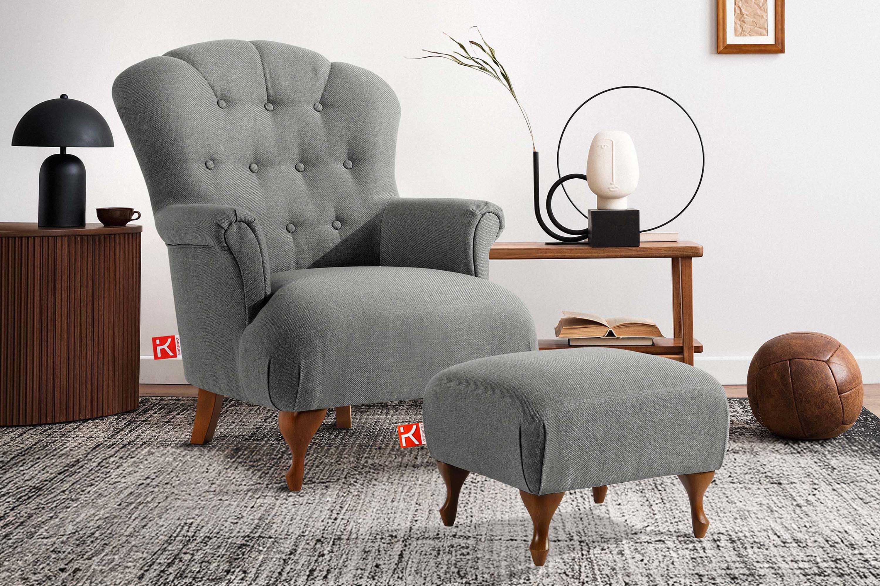 KONSIMO® Sessel TOMIS Einzelsessel mit Fußhocker, günstig online kaufen
