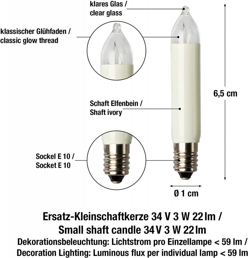 Hellum LED-Leuchtmittel Hellum E10 x Kleinschaftkerze 3W 3 34V