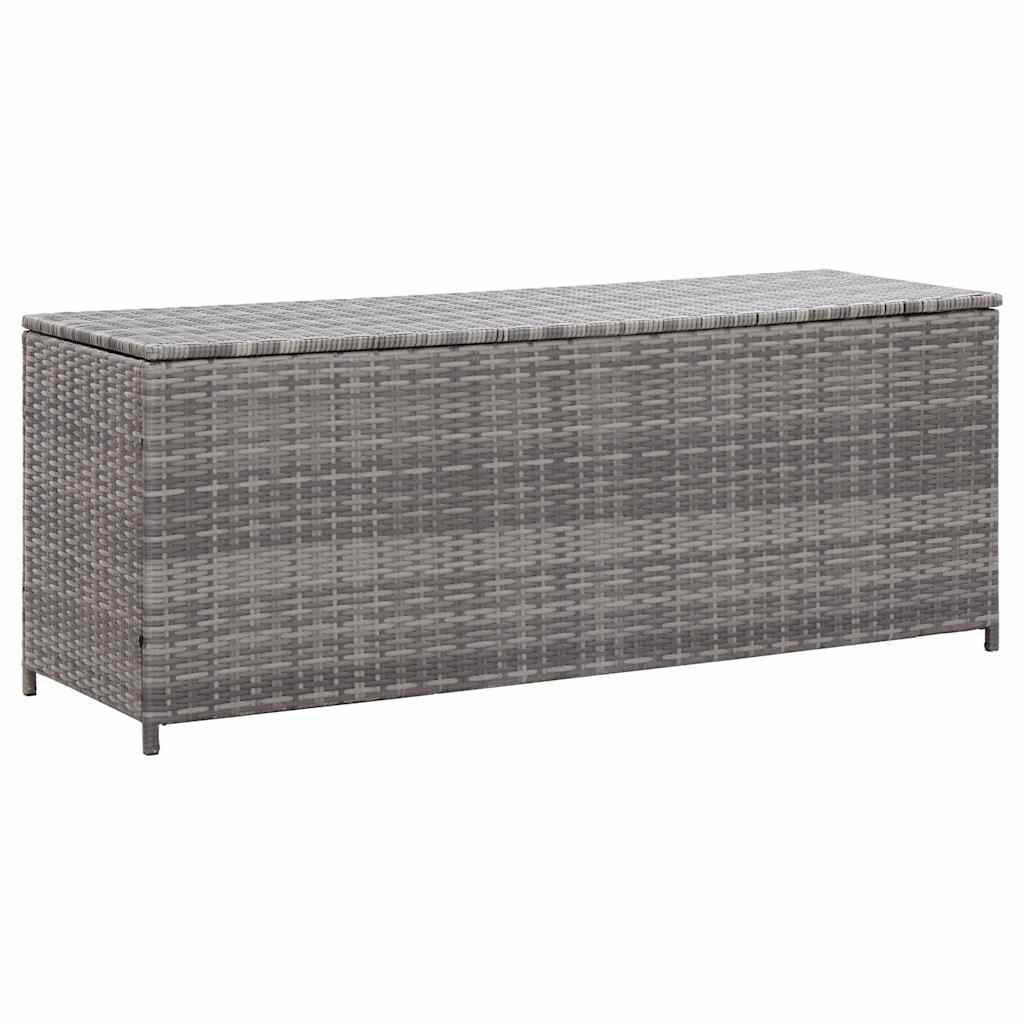 vidaXL Gartenbox Garten-Auflagenbox Grau 150x50x60 cm Poly Rattan