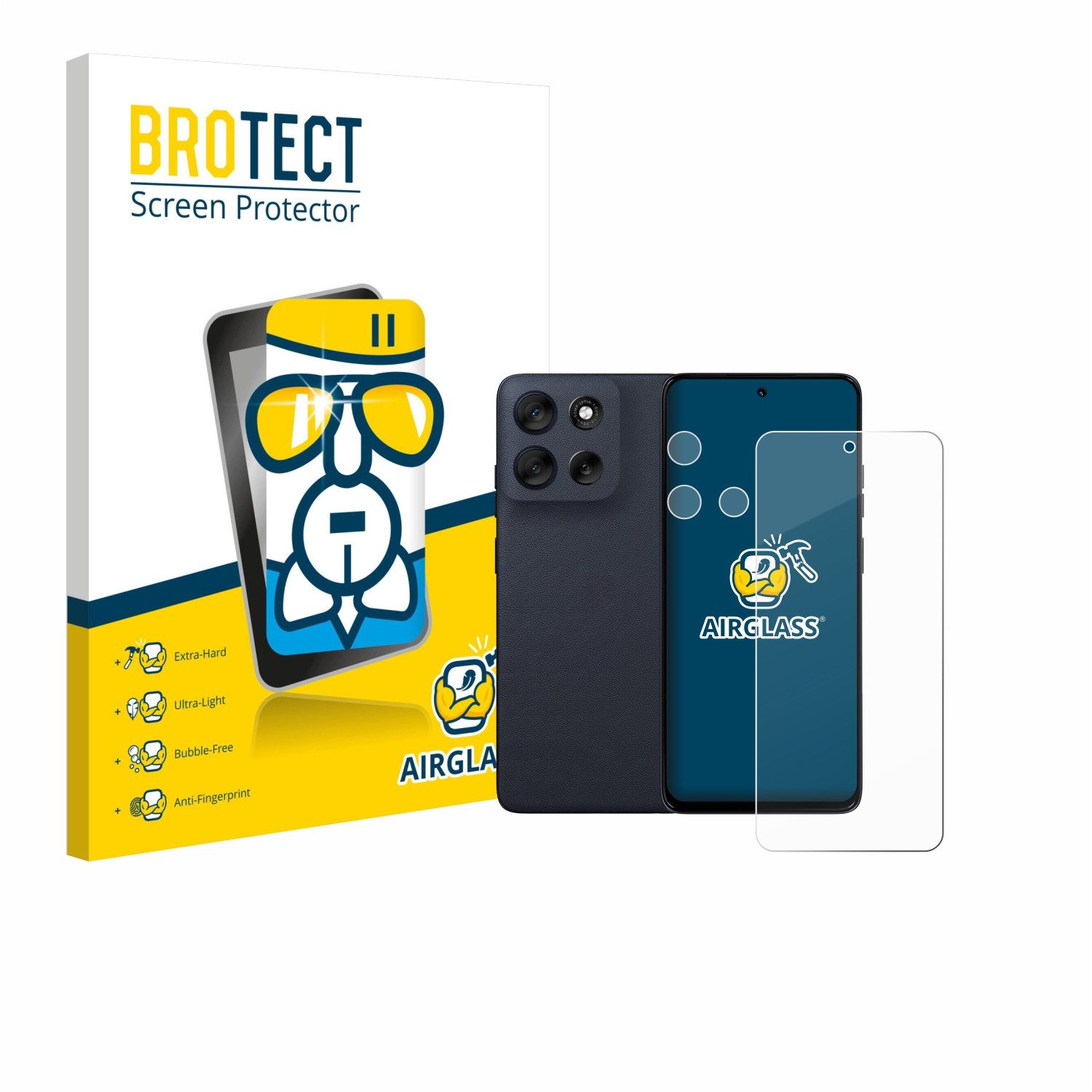 BROTECT Displayschutzglas Folie für Motorola Moto G56 (Display+Kamera), Schutzfolie Glas Panzer Display Schutz klar
