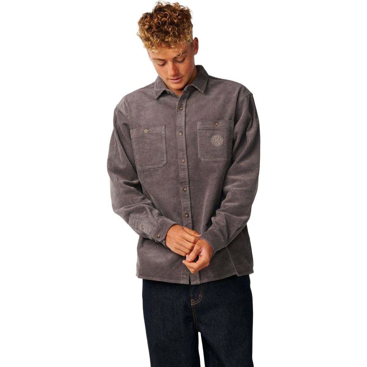 Rip Curl Funktionsshirt Premium Surf Cord Long Sleeve Shirt Stilvolles Langarmhemd für Herren mit Premium-Surf-Look aus Wolle