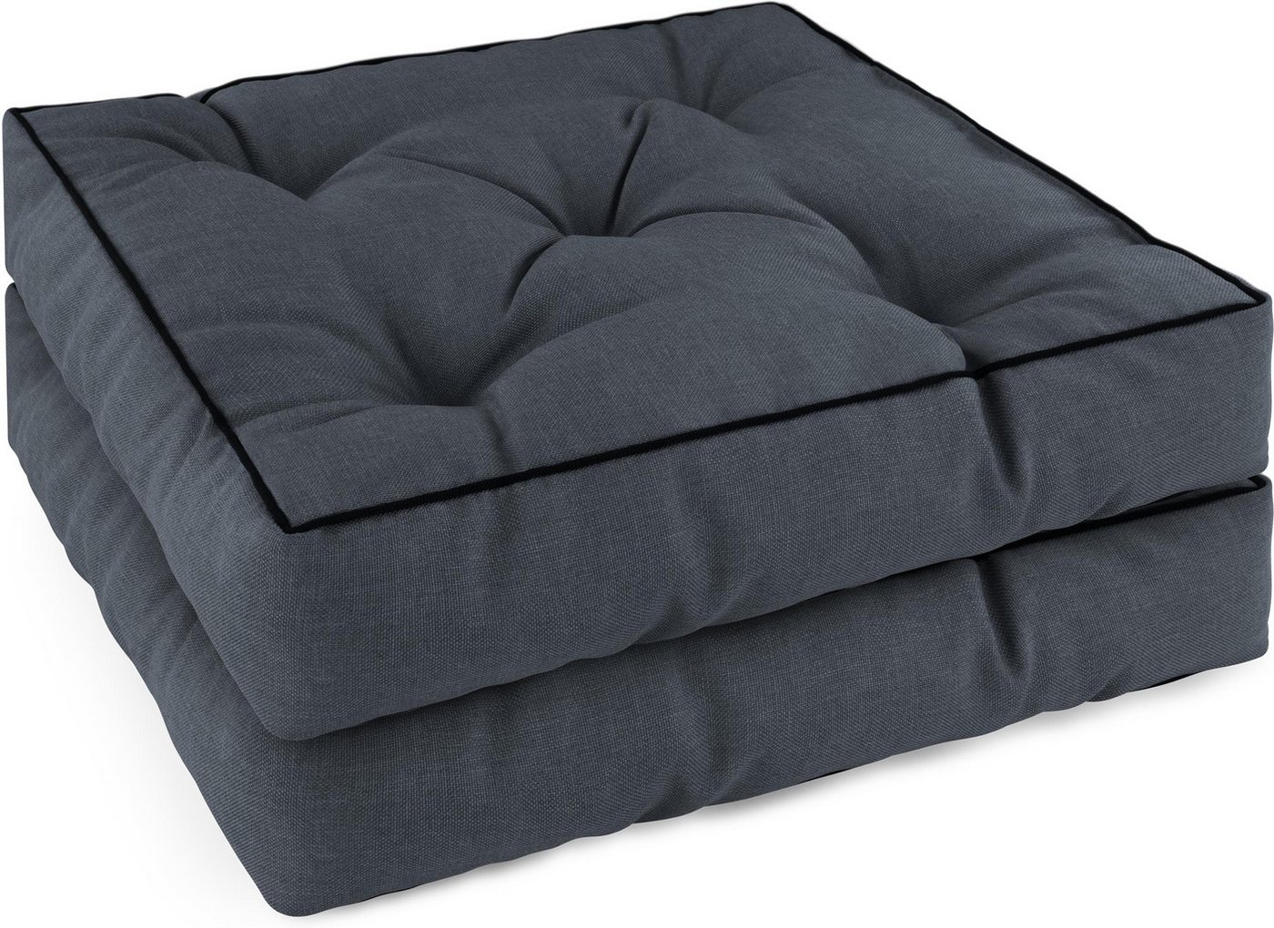 Aspero Sitzauflage 2 Stuhlkissen 45x45 cm Murcia, Gepolsterte Outdoor Auflage mit Steppung