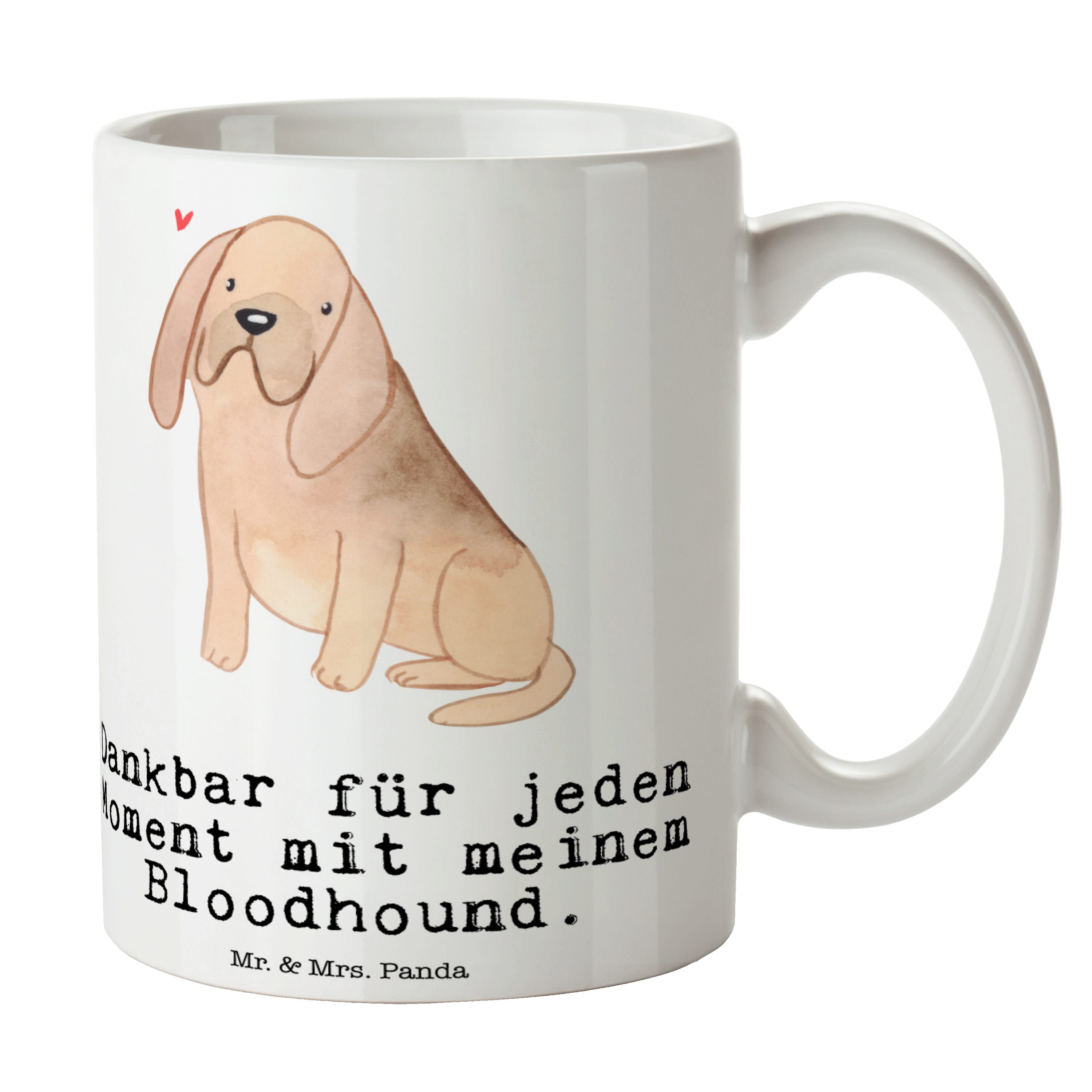 Mr. & Mrs. Panda Tasse Bloodhound Moment - Weiß - Geschenk, Tasse Sprüche, Hundebesitzer, Ch, Keramik