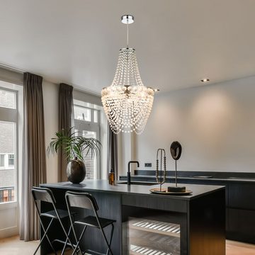 etc-shop Kronleuchter, Leuchtmittel nicht inklusive, Kristallleuchter hängend Wohnzimmer Hängelampe Modern