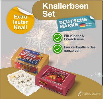 happy sparks® Geburtstagskerze 10.000x Knallerbsen - Knallteufel Kat. F1 - Silvester - Fun Snaps (Packung, 10000-tlg., 10000x Knallerbsen)
