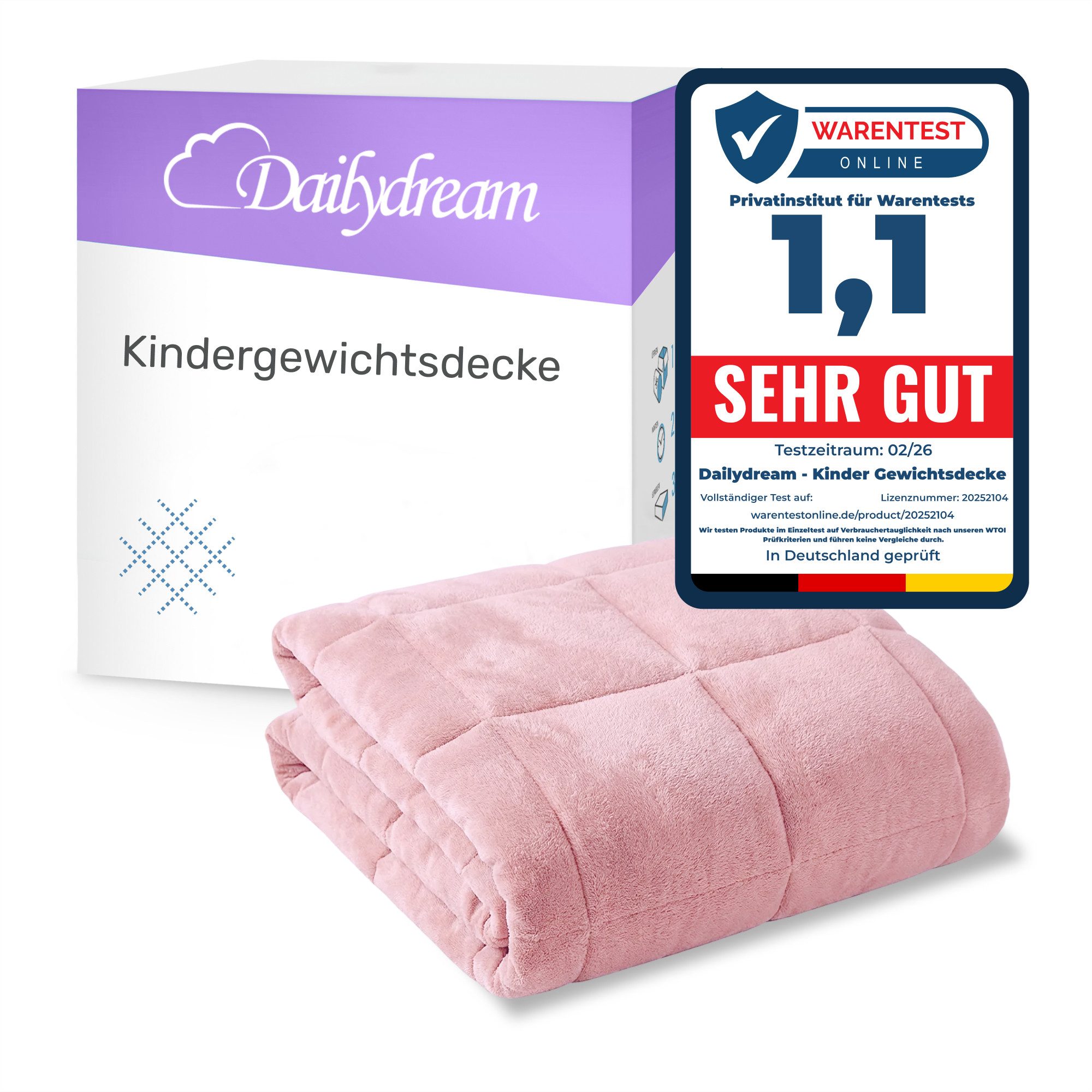 Dailydream Gewichtsdecke Kinder Therapie-Bettdecke, Baumwolle und Fleece, Füllung: Glasperlen, Gleichmäßige Gewichtsverteilung, doppelte Nähte, Handwäsche möglich