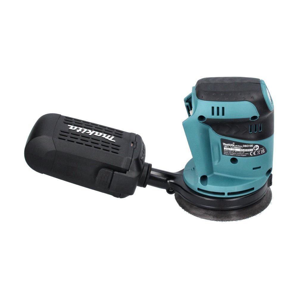 Makita Exzenterschleifer DBO 180 ZJ - Akku, ohne 18 o mm + Akku Makpac 125 Exzenterschleifer V