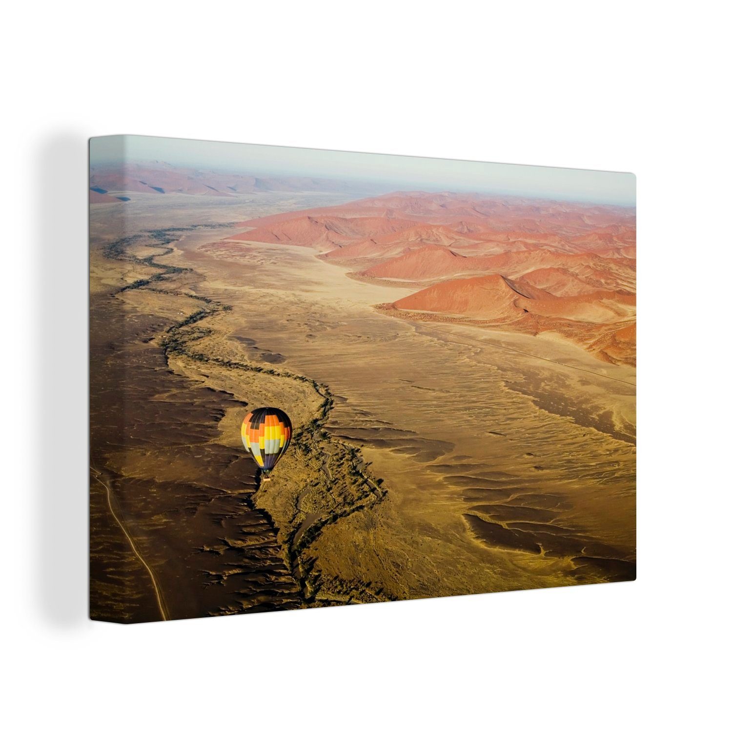 OneMillionCanvasses® Leinwandbild Heißluftballon über der Namib-Wüste Namibia in Afrika, (1 St), Wandbild Leinwandbilder, Aufhängefertig, Wanddeko, 30x20 cm