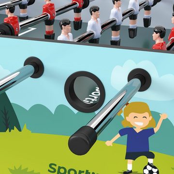 Sportime Kickertisch, Niedrige Spielhöhe von nur 60 cm - ideal für Kinder von 3 bis 12 Jahre