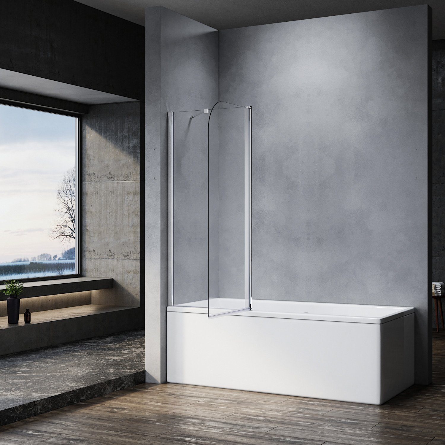 SONNI Badewannenaufsatz Duschwand für Badewanne, Einscheibensicherheitsglas günstig online kaufen