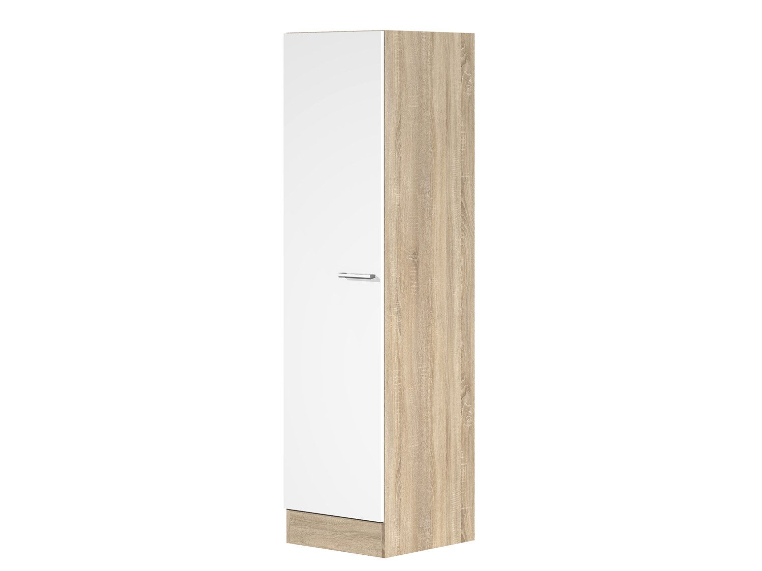 Flex-Well Hochschrank Geschirrschrank - 50 cm breit - Weiß Sonoma Eiche – Salerno