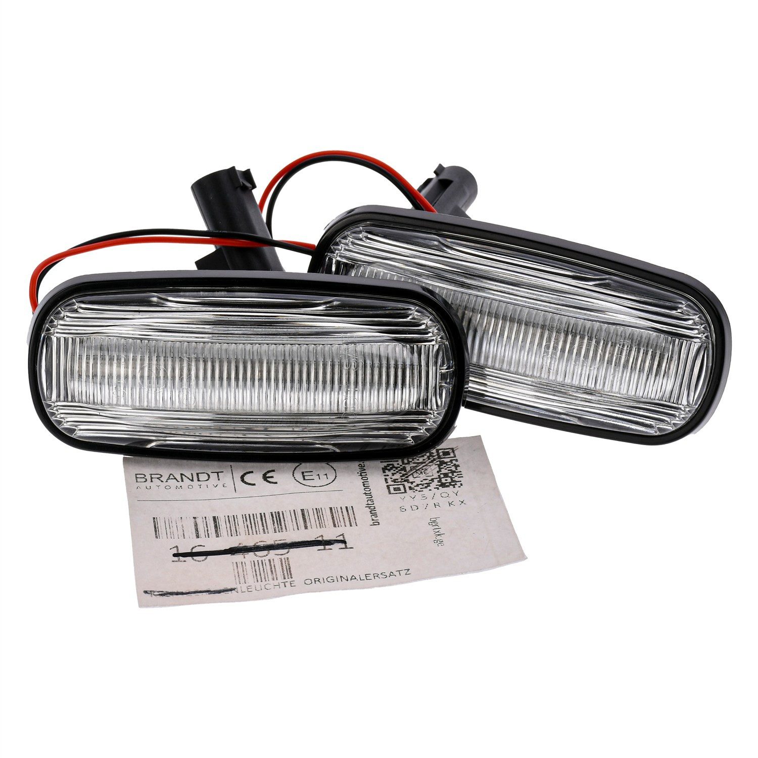 BRANDT AUTOMOTIVE KFZ-Ersatzleuchte Auto Seitenblinker Set LED Kotflügel Blinker + Kabel Weiss, für Land Rover Defender I L316 (07-16); Defender I L316 (98-06); D...