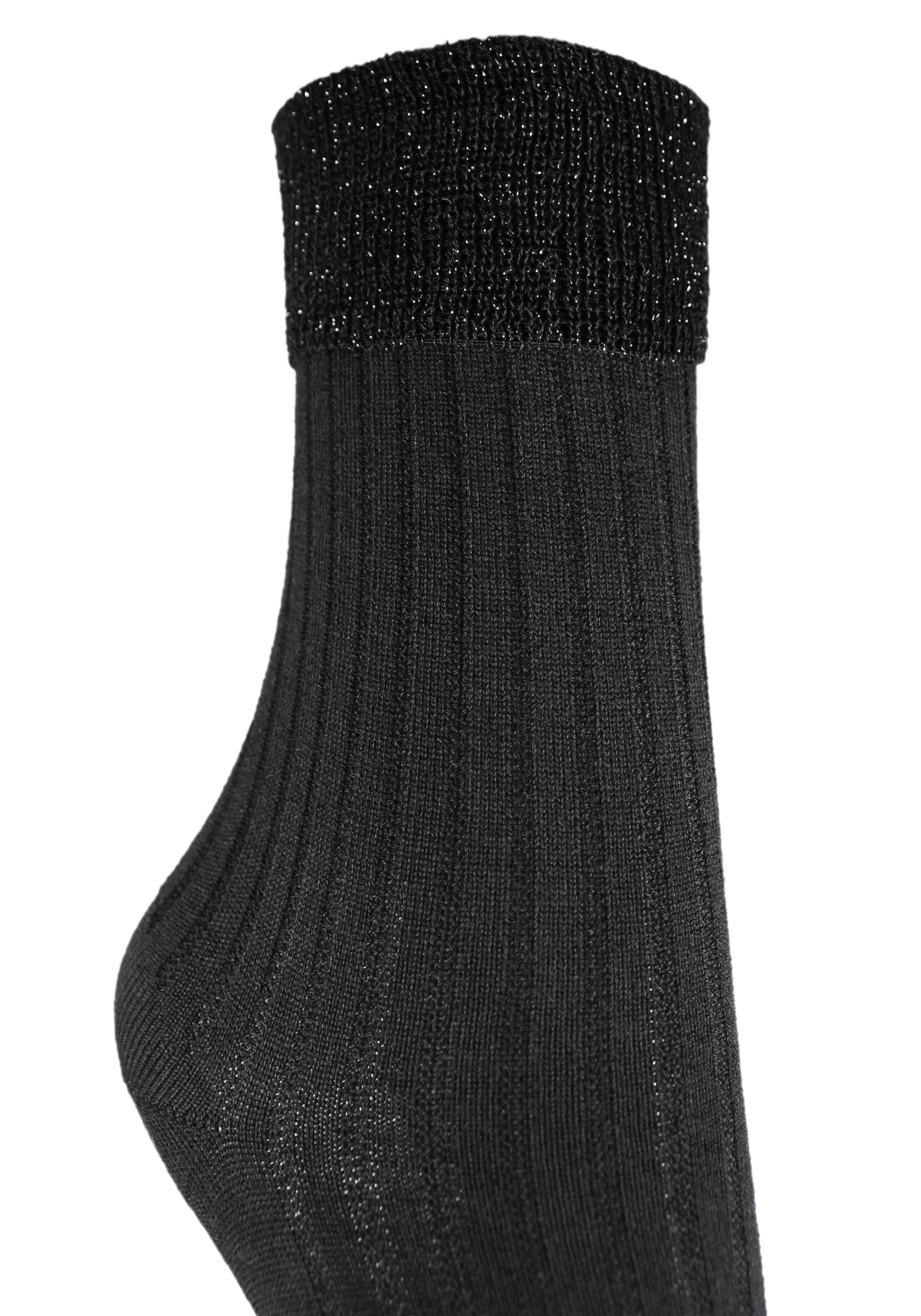 mit Ripp Rogo trendigem Socken Glitzerrand (1-Paar)