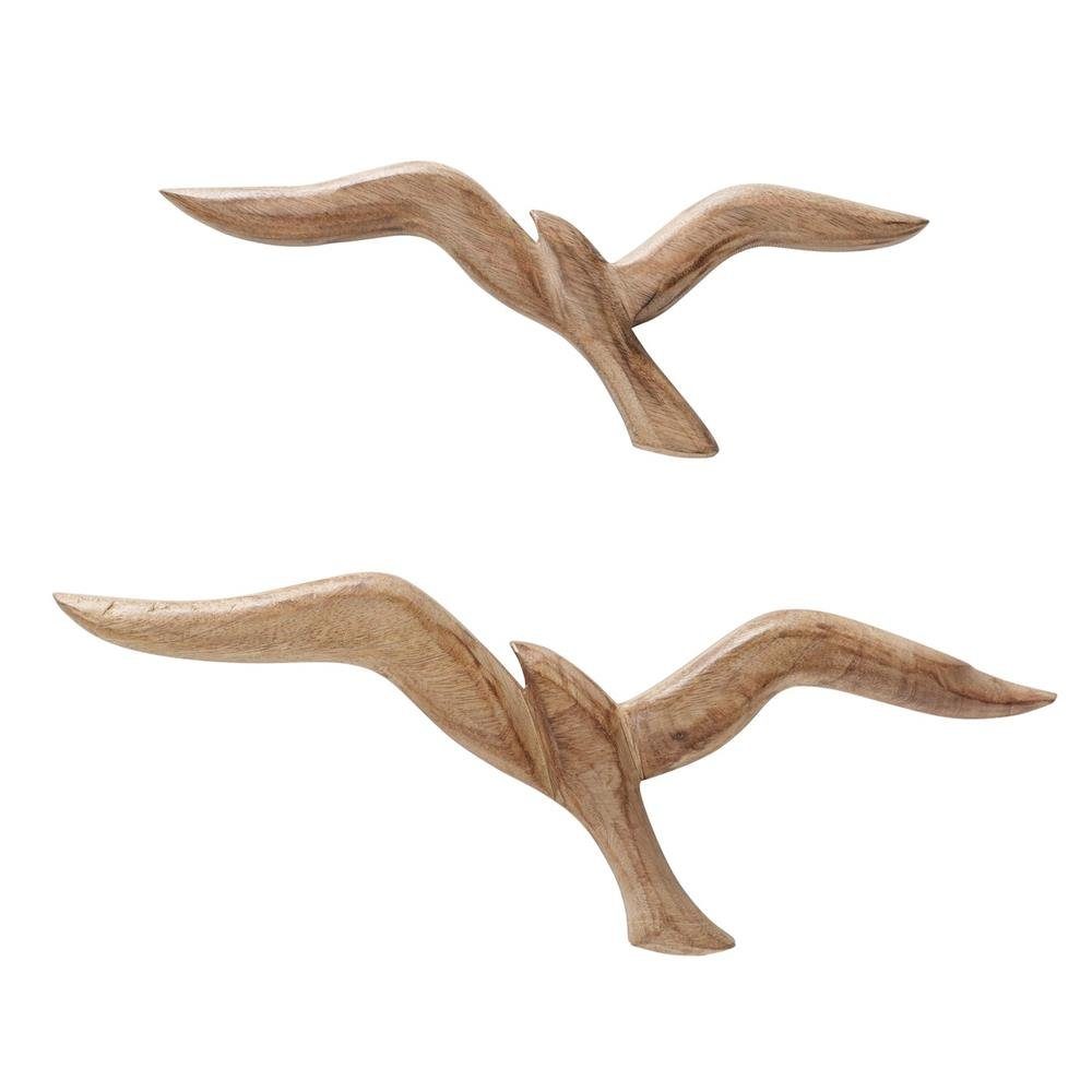 BOLTZE Wanddekoobjekt Möwe Seagull 2er Set, Wandobjekt Vögel aus Holz Maritimes Skandinavisches Design