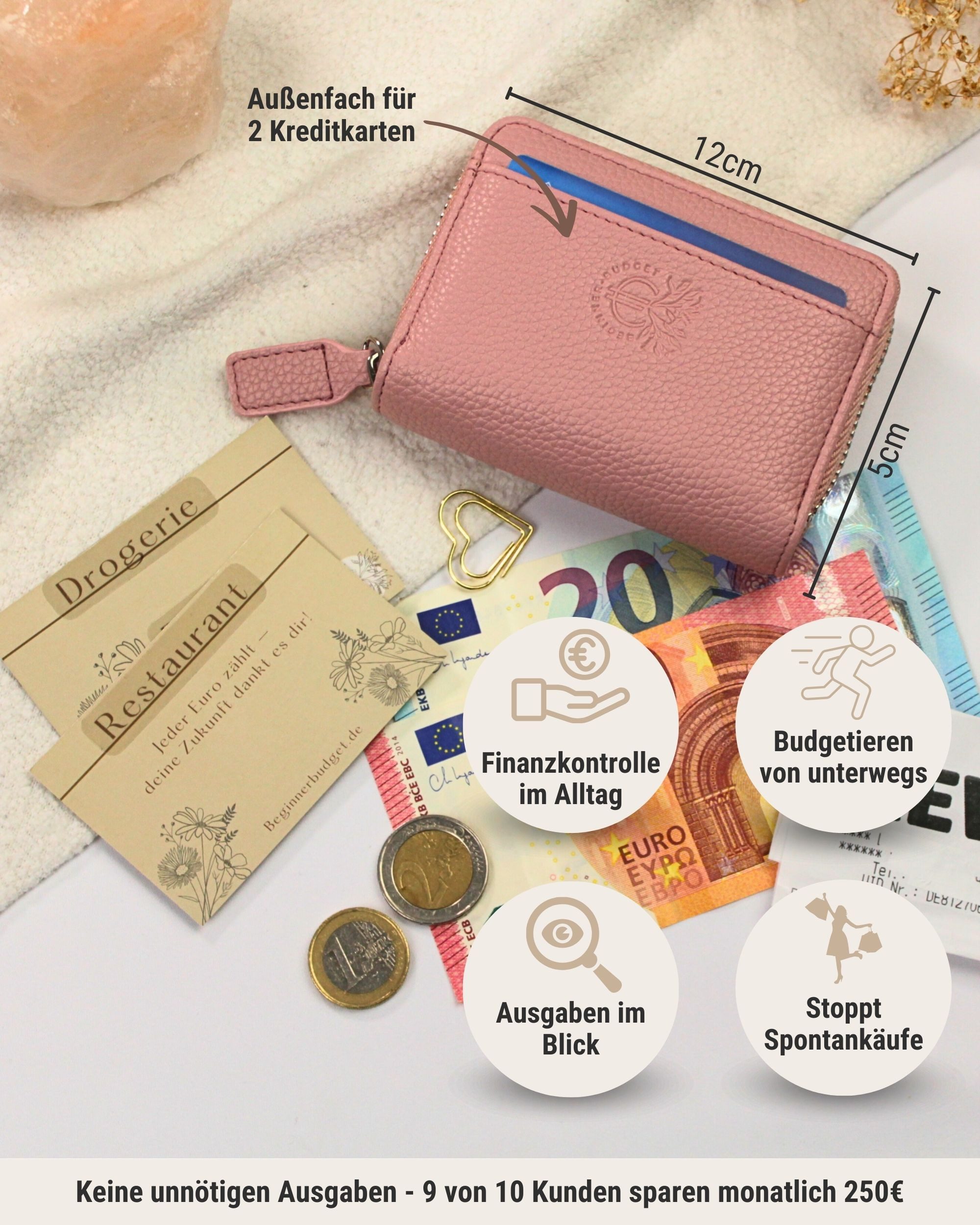 BeginnerBudget Mini Geldbörse Budget Portemonnaie Damen Geldbörse mit Kateg günstig online kaufen