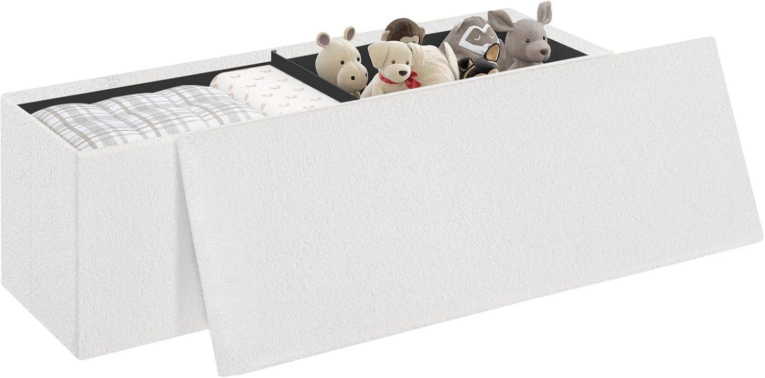 EUGAD Sitzbank (1-St), mit Stauraum, Teddystoff-Bezug, 200 kg belastbar