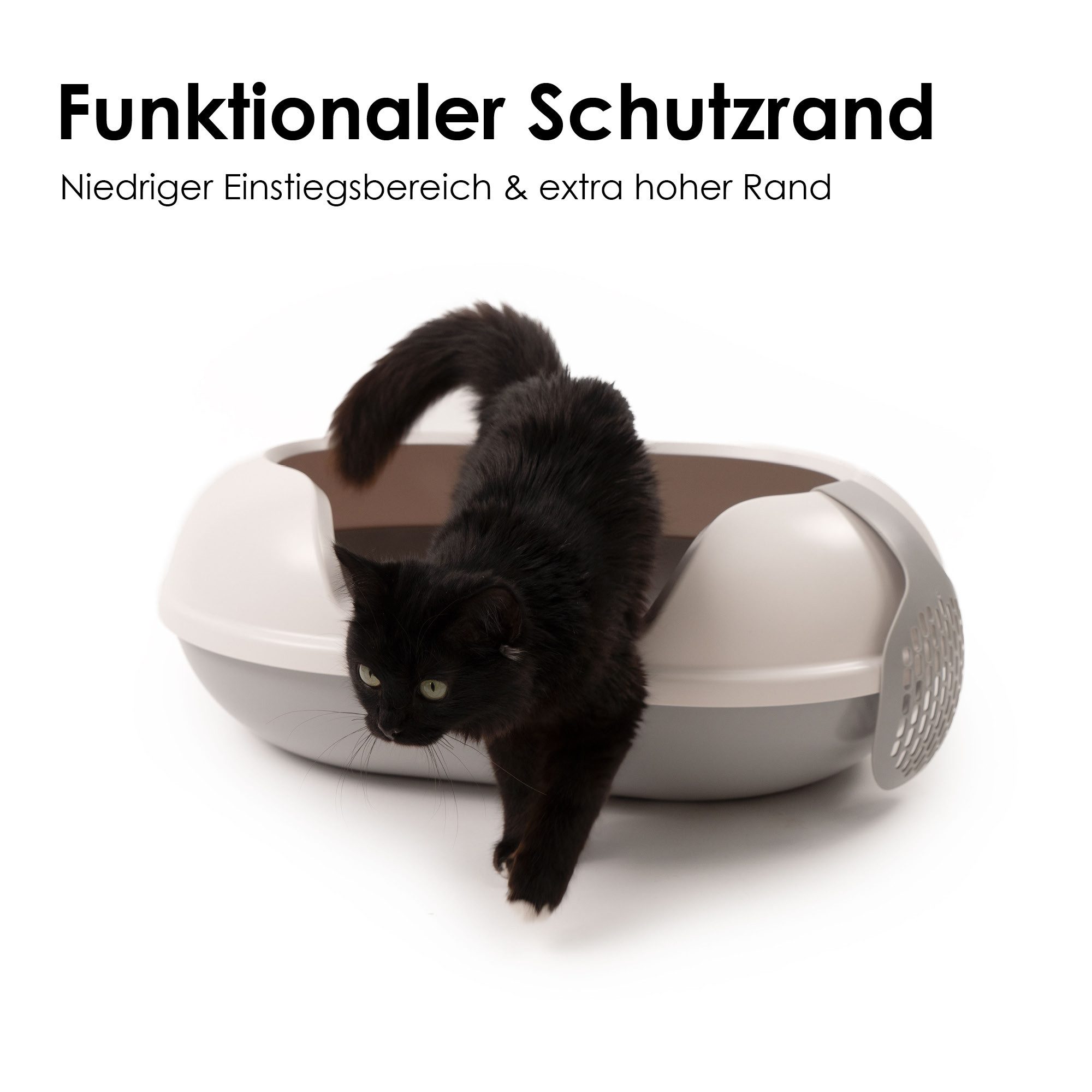 LucyBalu Katzentoilette ARENA Katzenklo mit hohem Rand, große hop-in Katzentoilette