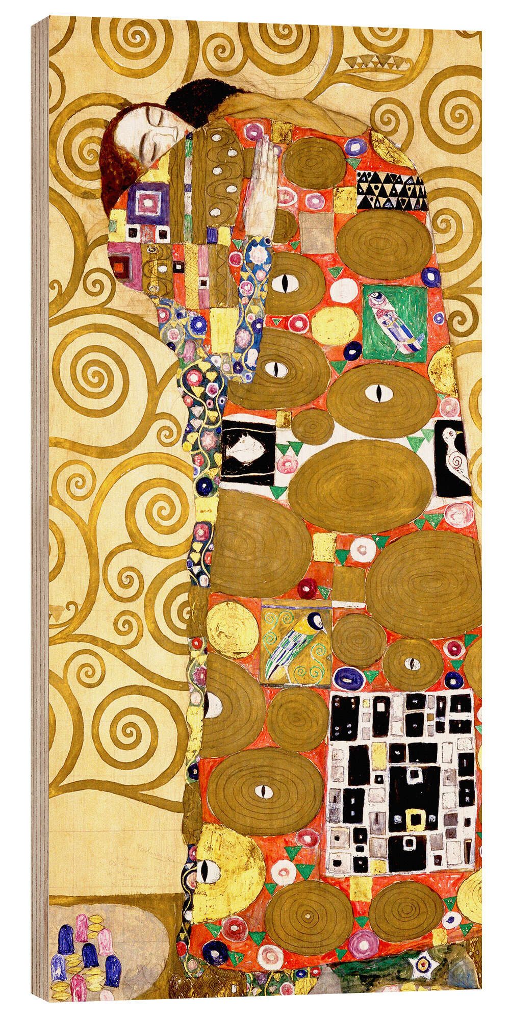 Posterlounge Wandbild Die Erfüllung (Stoclet-Fries), Gustav Klimt, erhältlich als Poster, Leinwandbild, Wandsticker oder Acrylglasbild