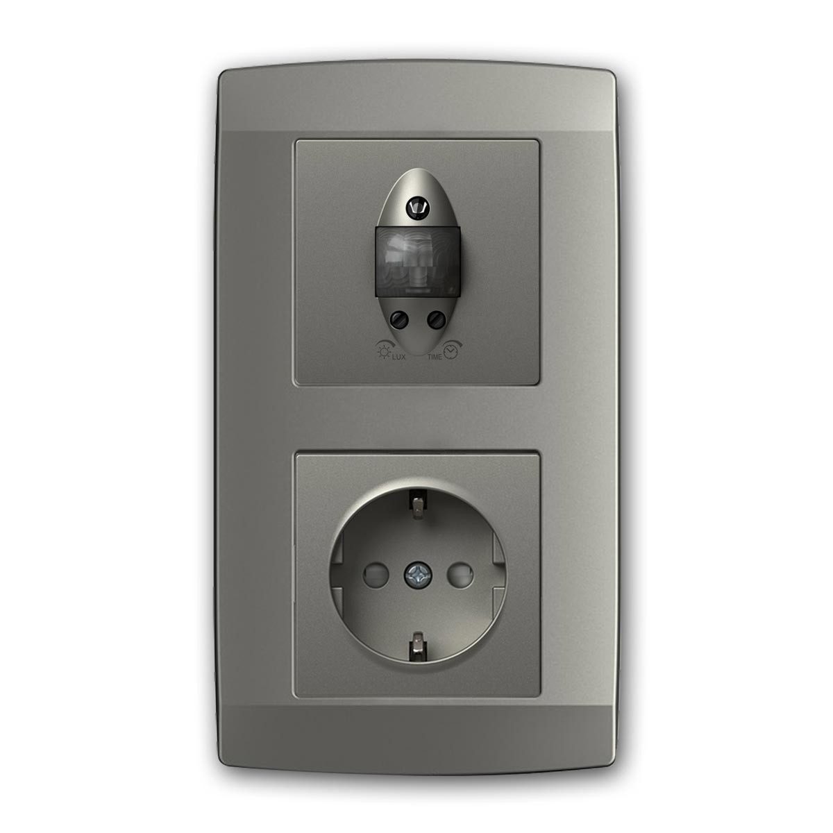 TEM Bewegungsmelder LOGIQ Bewegungsmelder IR mit Steckdose titan