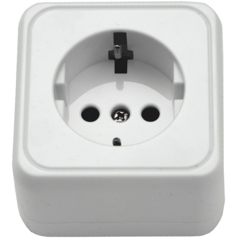 HABA B.V. Aufputz-Steckdose Aufputz Schuko Steckdose 220V - 230V weiß einzeln
