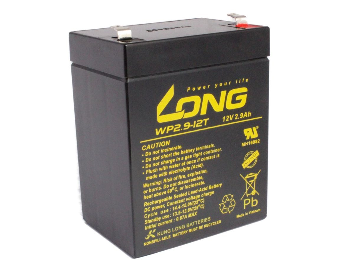 12V Bleiakkus Batterie Kung ersetzt Long AGM CP1229 wartungsfrei 2,9Ah