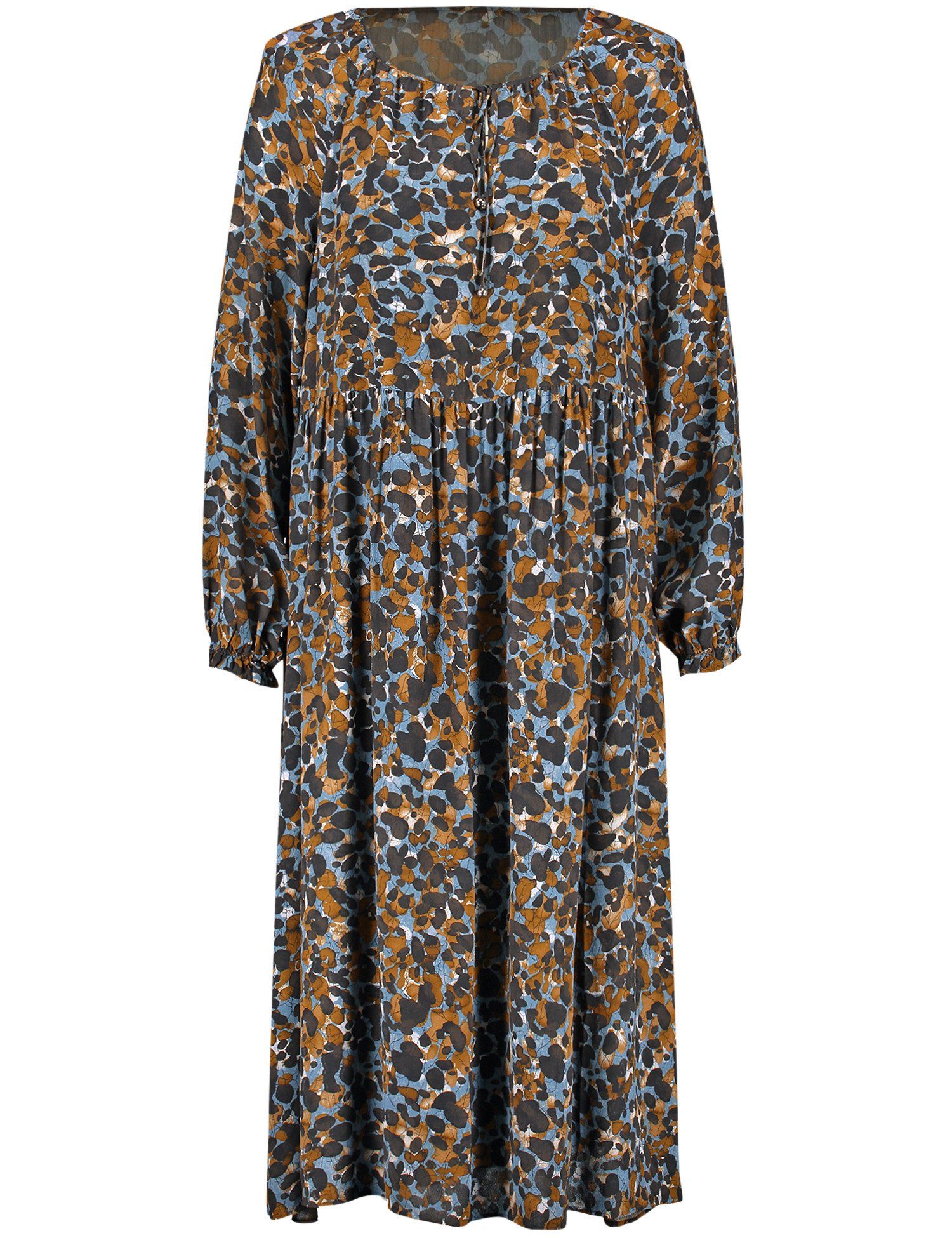 Just Female Kleid Midikleid, Grün Blau Schwarz Graphisch, Größe S/M 36/38
