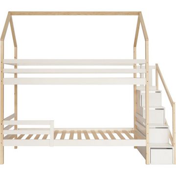 Wilitto Kinderbett Kinderbett, Doppelbett 90 * 200cm ohne Matratze weiß Holzfarbe