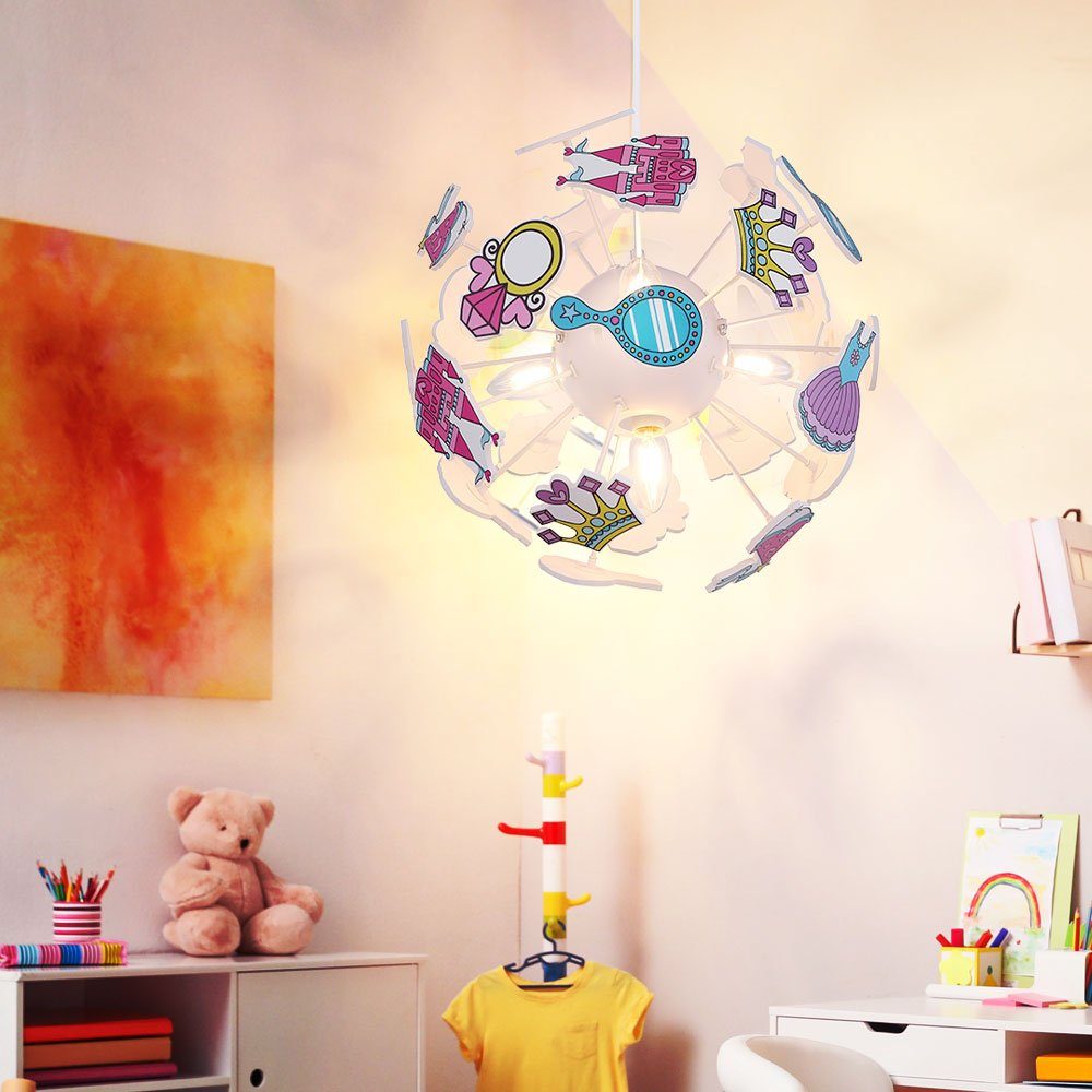 GLOBO LIGHTING Dekolicht, Leuchtmittel nicht inklusive, Mädchen Hänge Strahler Schloss Krone Kleid Lampe Kinder Spiel