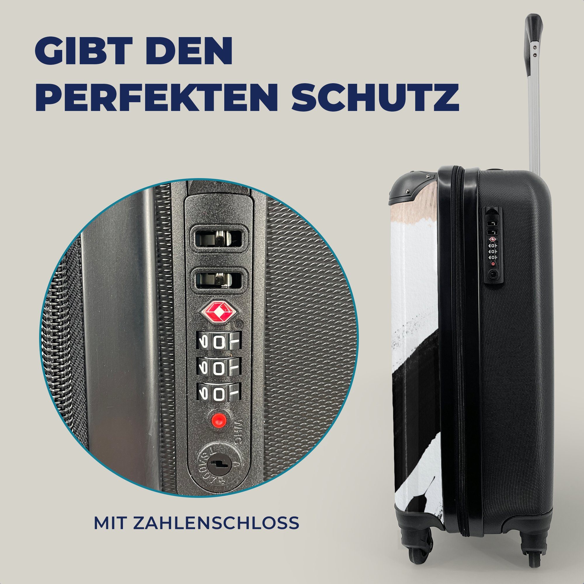 mit 4 Ferien, Handgepäckkoffer - - Design, Malerei Abstrakt Reisekoffer Reisetasche Handgepäck Trolley, für Rollen, rollen, MuchoWow