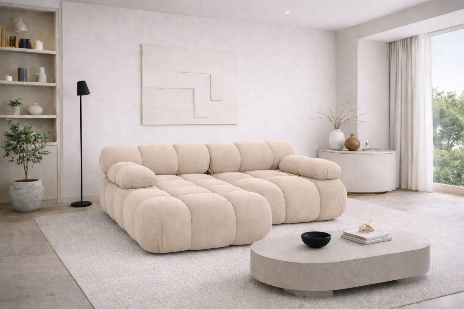 Kaiser Möbel Ecksofa L Mini, modular für Wohnzimmer, Veloursstoff Salvador, Selia, • Modernes, zeitloses Design,Flexible Modul-Kombination möglich