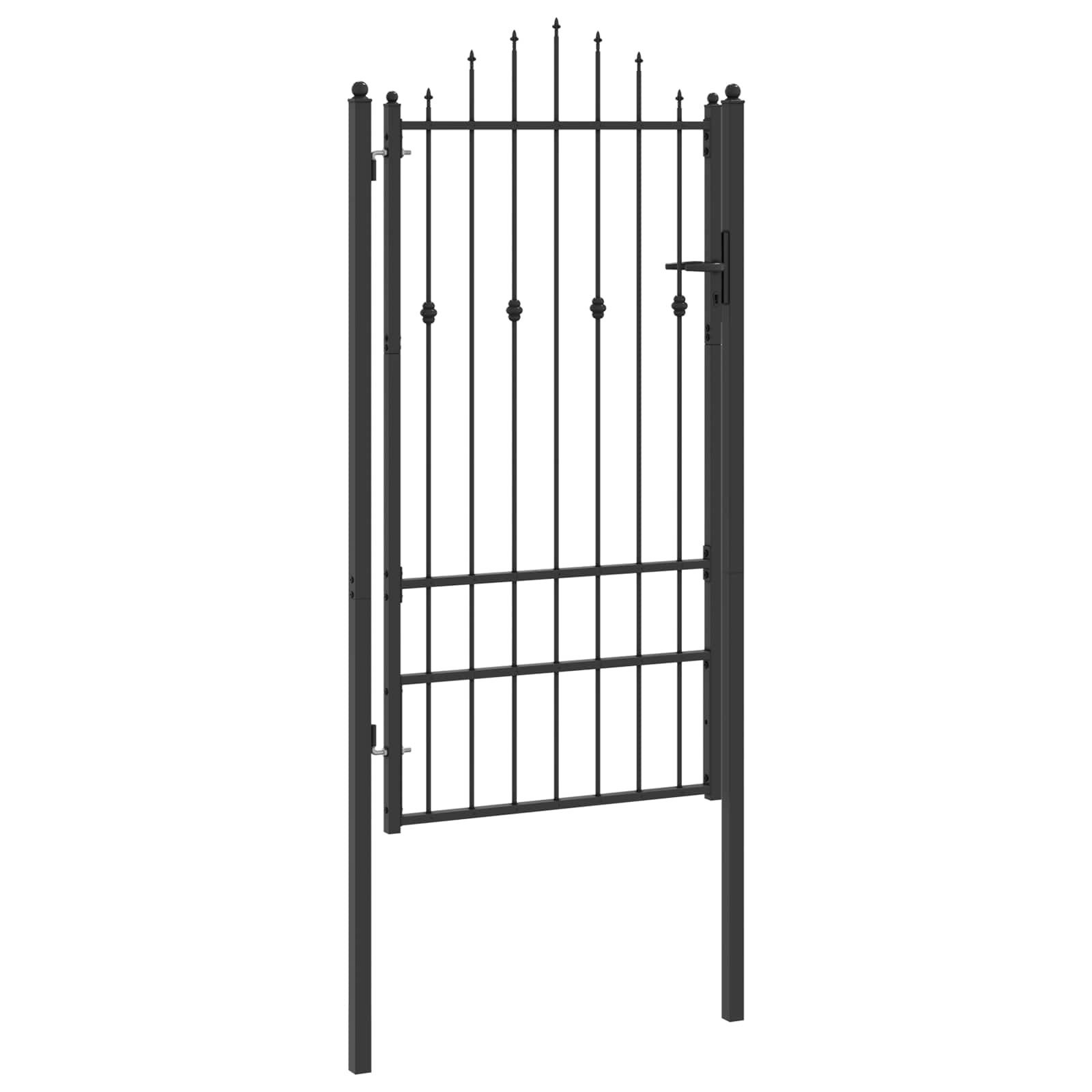 vidaXL Gartentor Zauntor ASTEN 100 x 175 cm Metall Schwarz Abschließbar