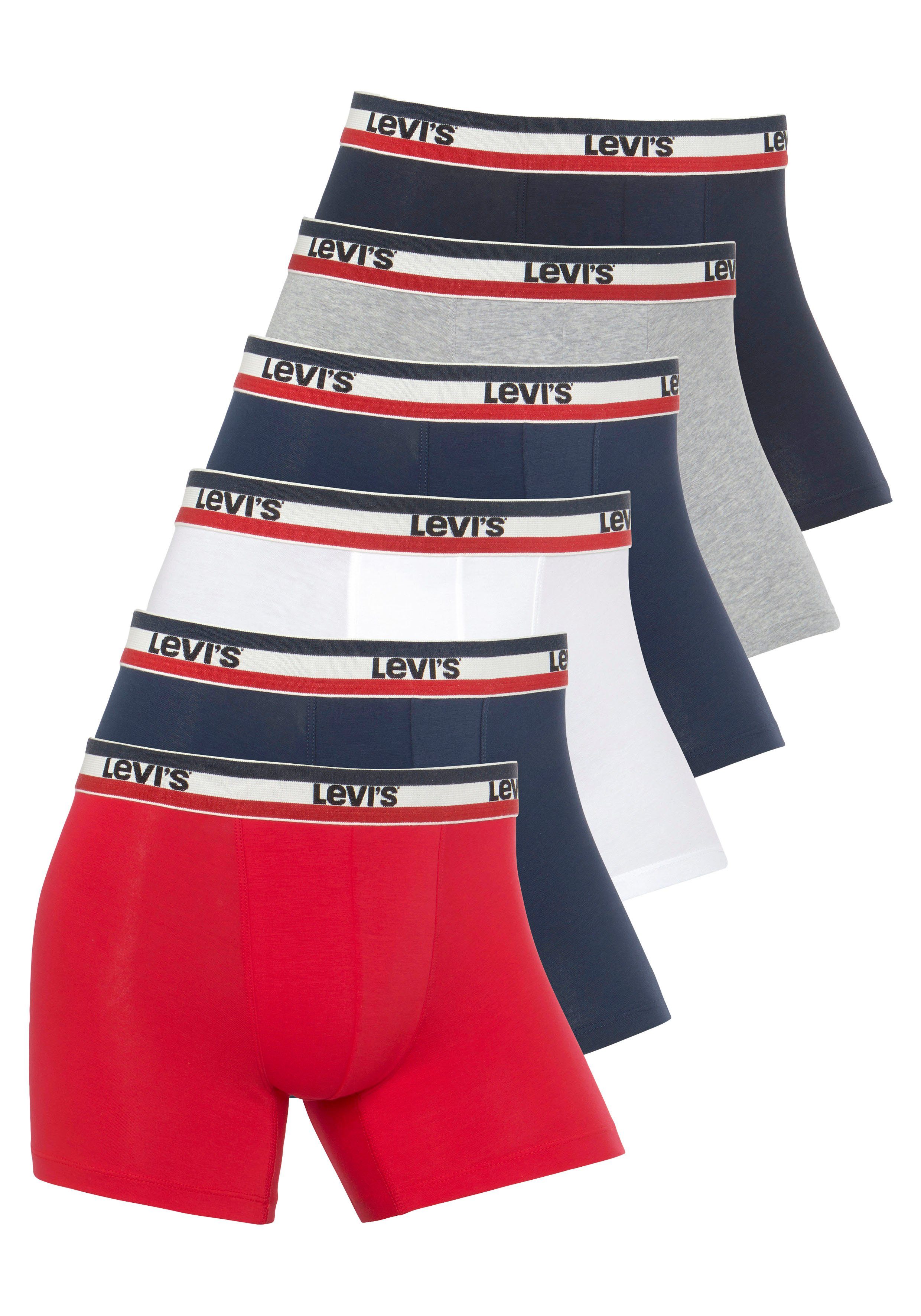 6-St) Mit Levi's® Sportswear Logo-Bund Men Boxershorts (Packung, Logo Boxer