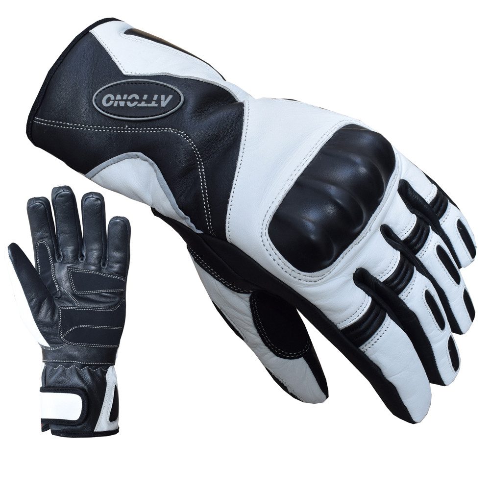 ATTONO Skihandschuhe Racing Leder-Skihandschuhe Wasserdicht mit Protektoren