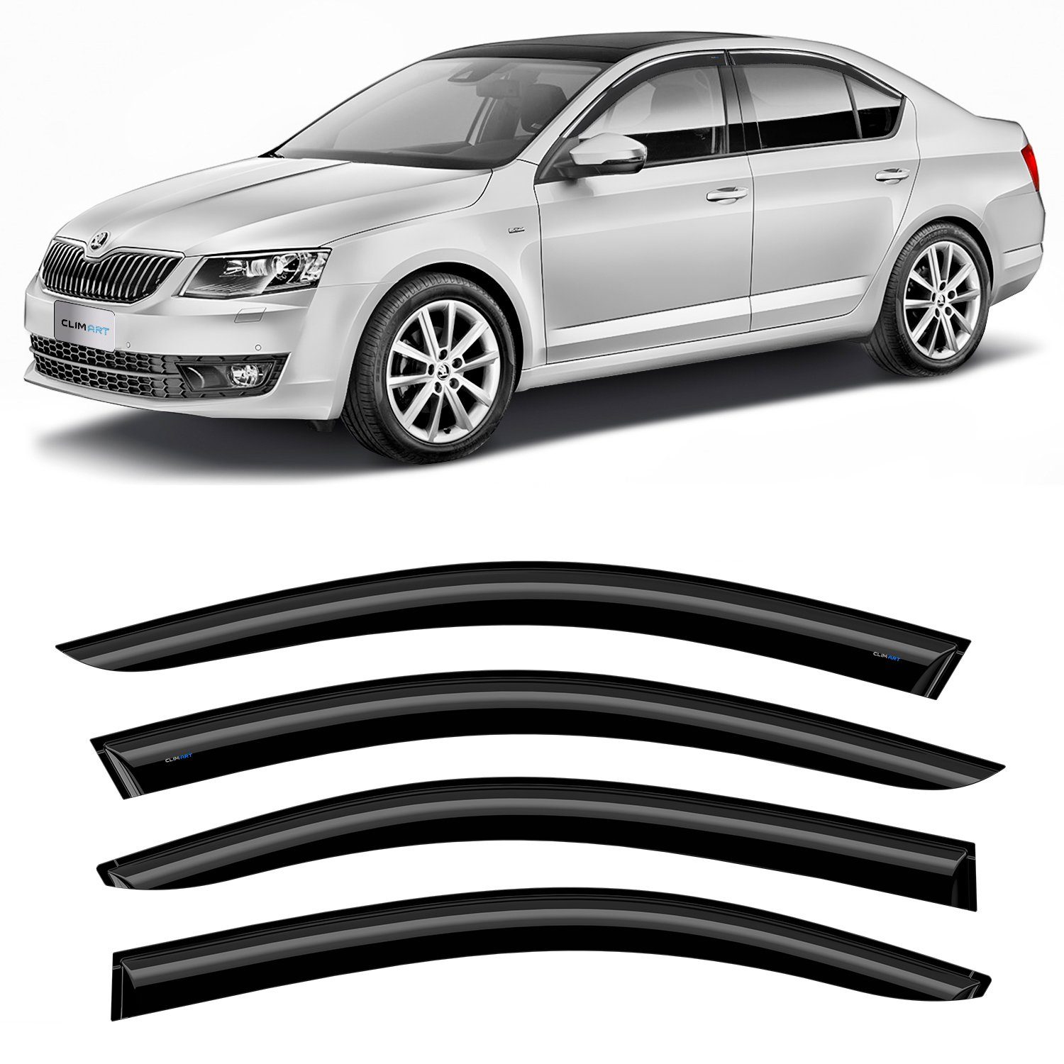 Clim Art Auto-Fußmatten CLIM ART Windabweiser für/kompatible mit Skoda Octavia III 2013-2019 (4 St)