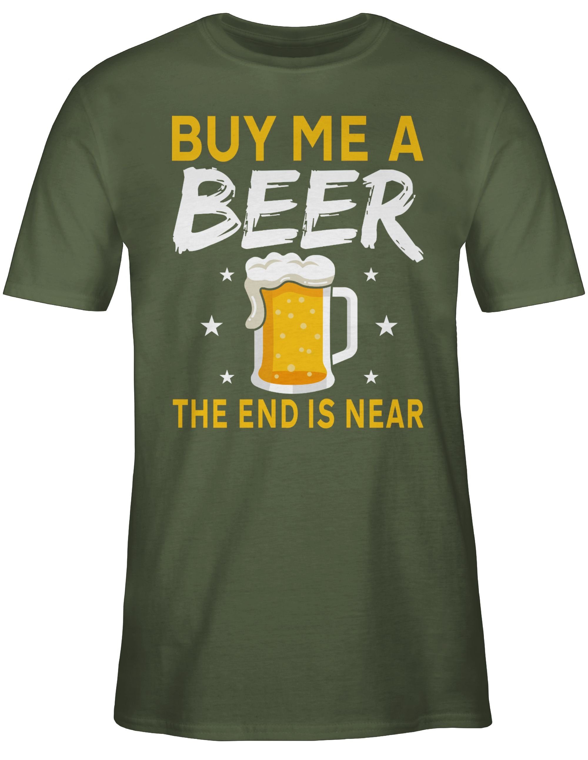 Shirtracer T-Shirt Buy near is the Sterne end beer Männer Army JGA Grün a 02 me Bier