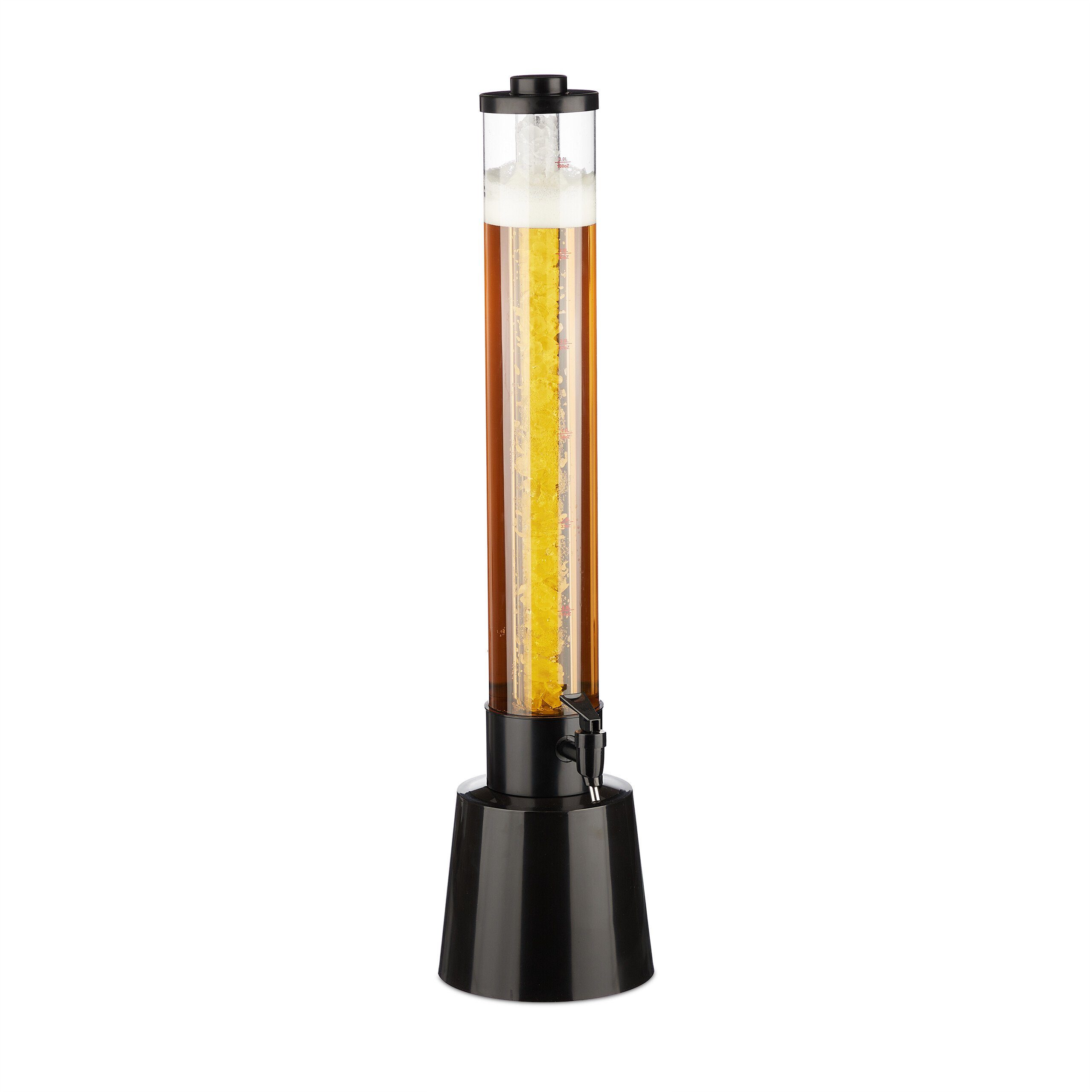 relaxdays Zapfsäule 3 l Biersäule mit Zapfhahn