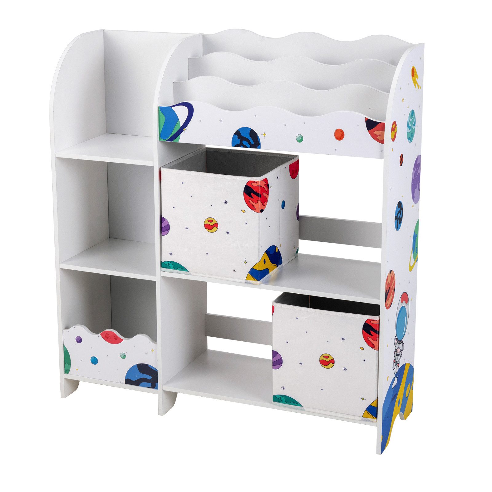 COSTWAY Bücherregal, Kinder, Spielzeugregal mit 5 Fächern, 2 Boxen & Regale günstig online kaufen