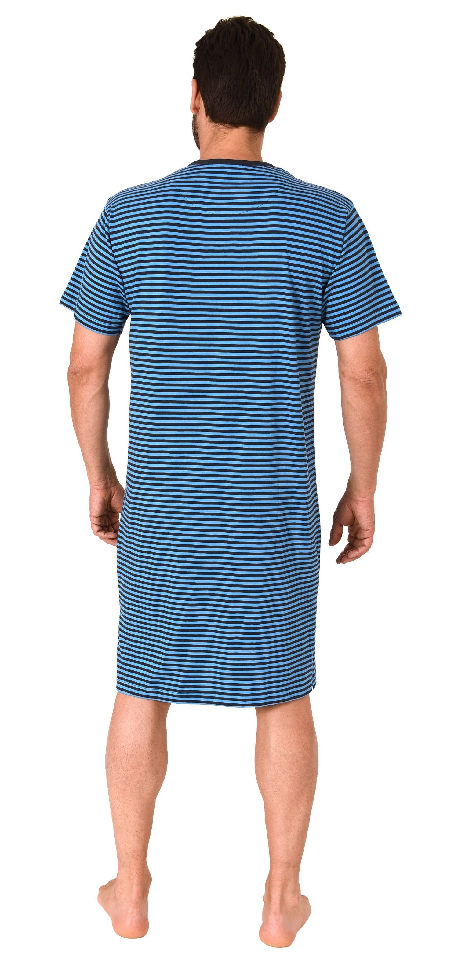 Wäsche/Bademode Nachtwäsche Normann Pyjama Herren kurzarm Nachthemd in Streifenoptik - 122 111 90 504