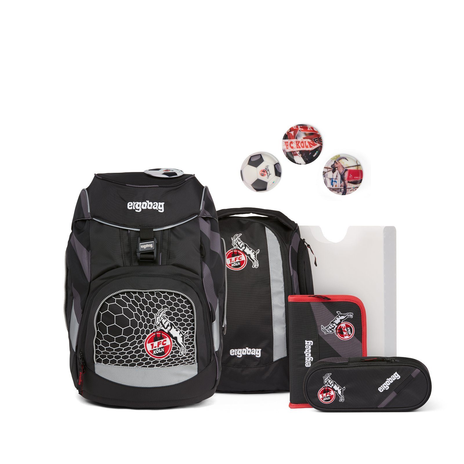ergobag Schulranzen Pack (Set), Pack erg-set aus recycelten PET-Flaschen hergestellt