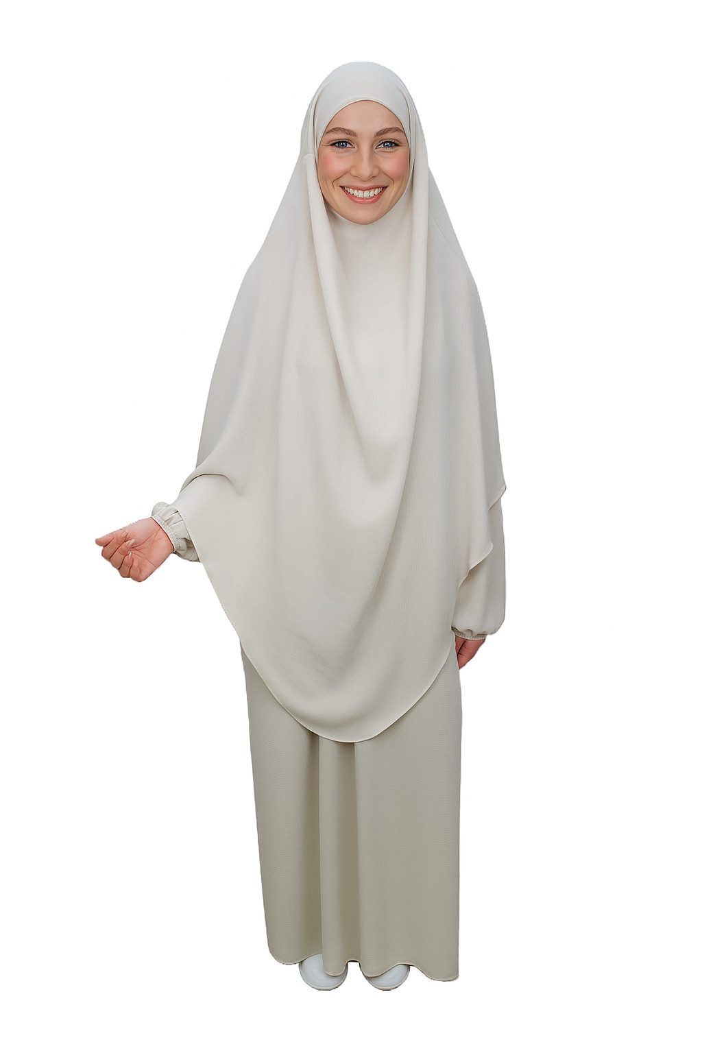 Aymasal Maxikleid Abaya Khimar Set in gleicher Farbe Kaftan Khumur Islam Modest Fashion Alltagsoutfit in gleicher Farbe, leichtes Gewicht