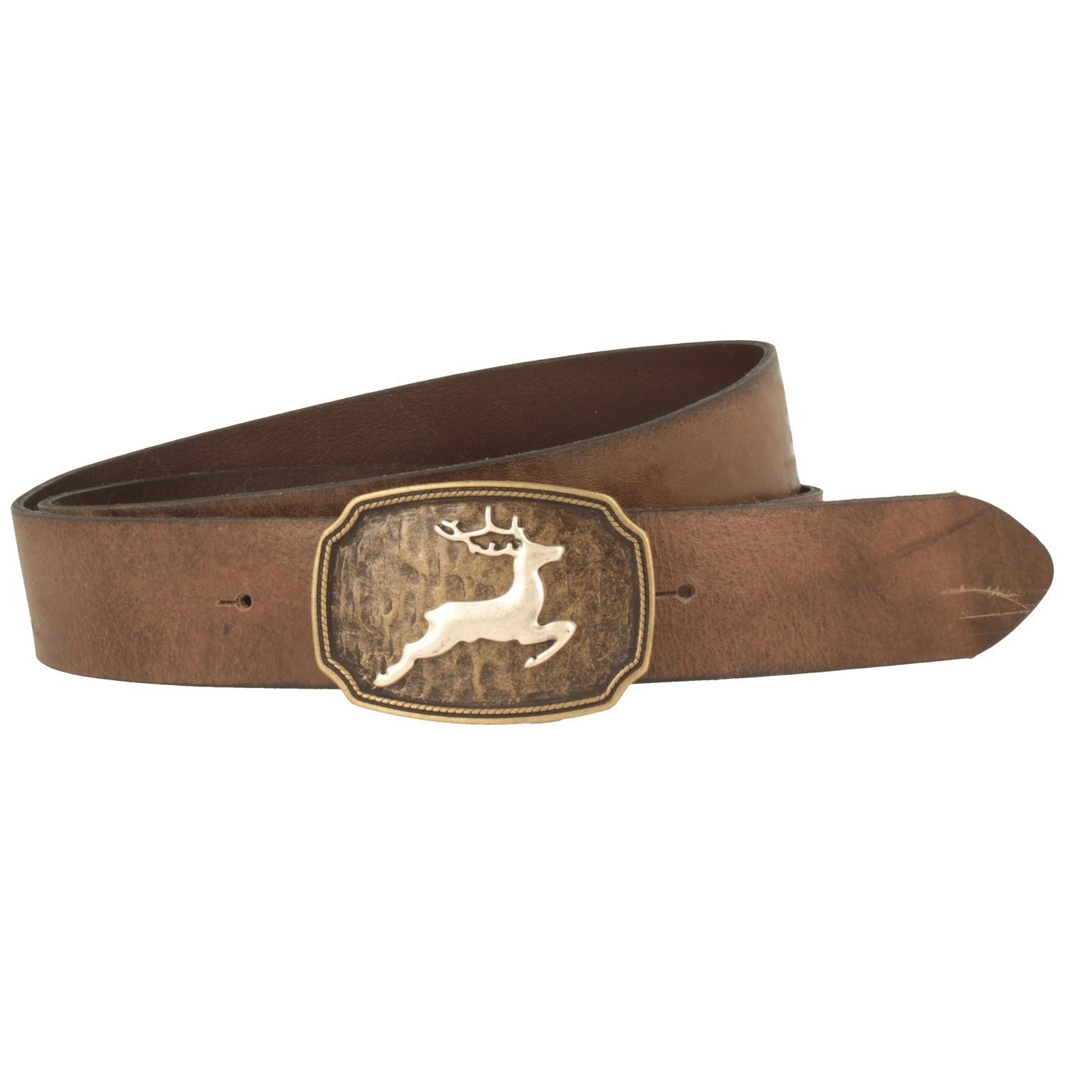 Breiter Ledergürtel Trachten mit springendem Hirsch günstig online kaufen