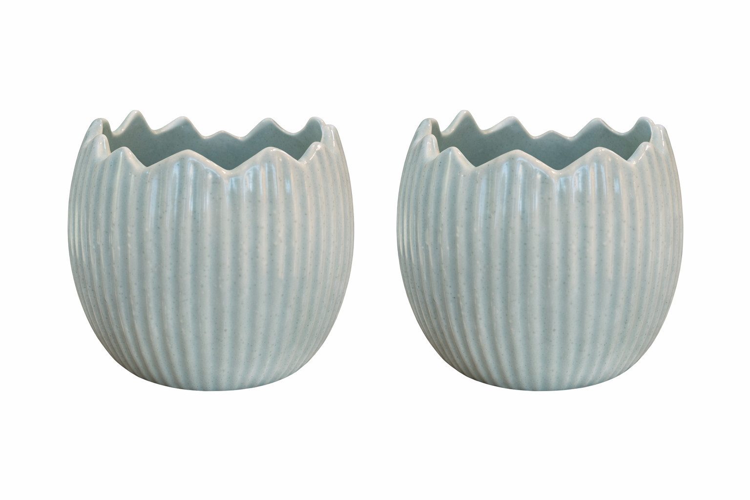 finehomegarden Blumentopf Pflanzei Eierschalen 2er Set - Pflanzgefäß Keramik mint Eierschalen (2 St., 2er-Set), Ostern - Topf Blumentopf Ø10,5cm H10cm