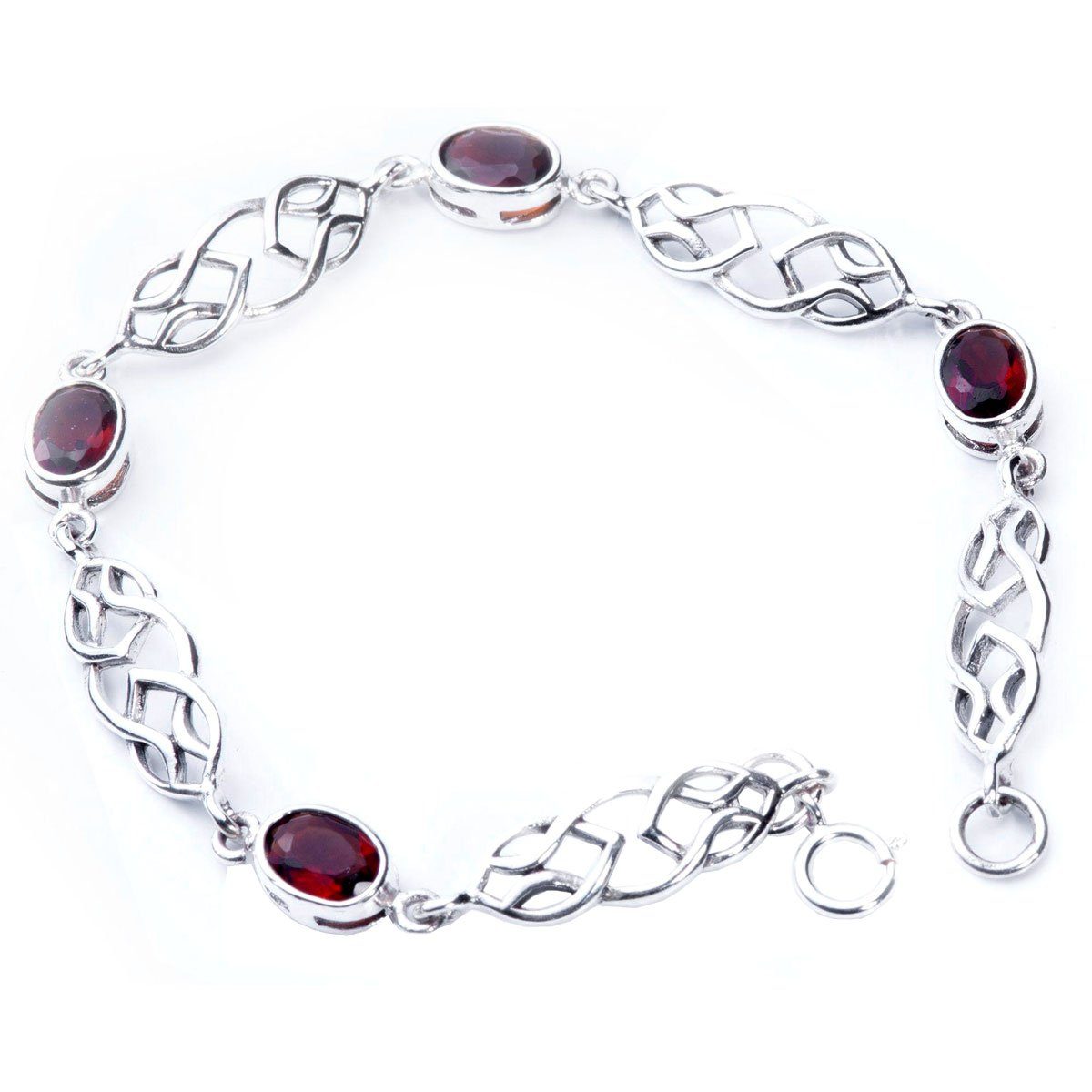 925er keltisch Steinen HOPLO Silberarmband Knoten roten Keltischer Armkette Silber Muster