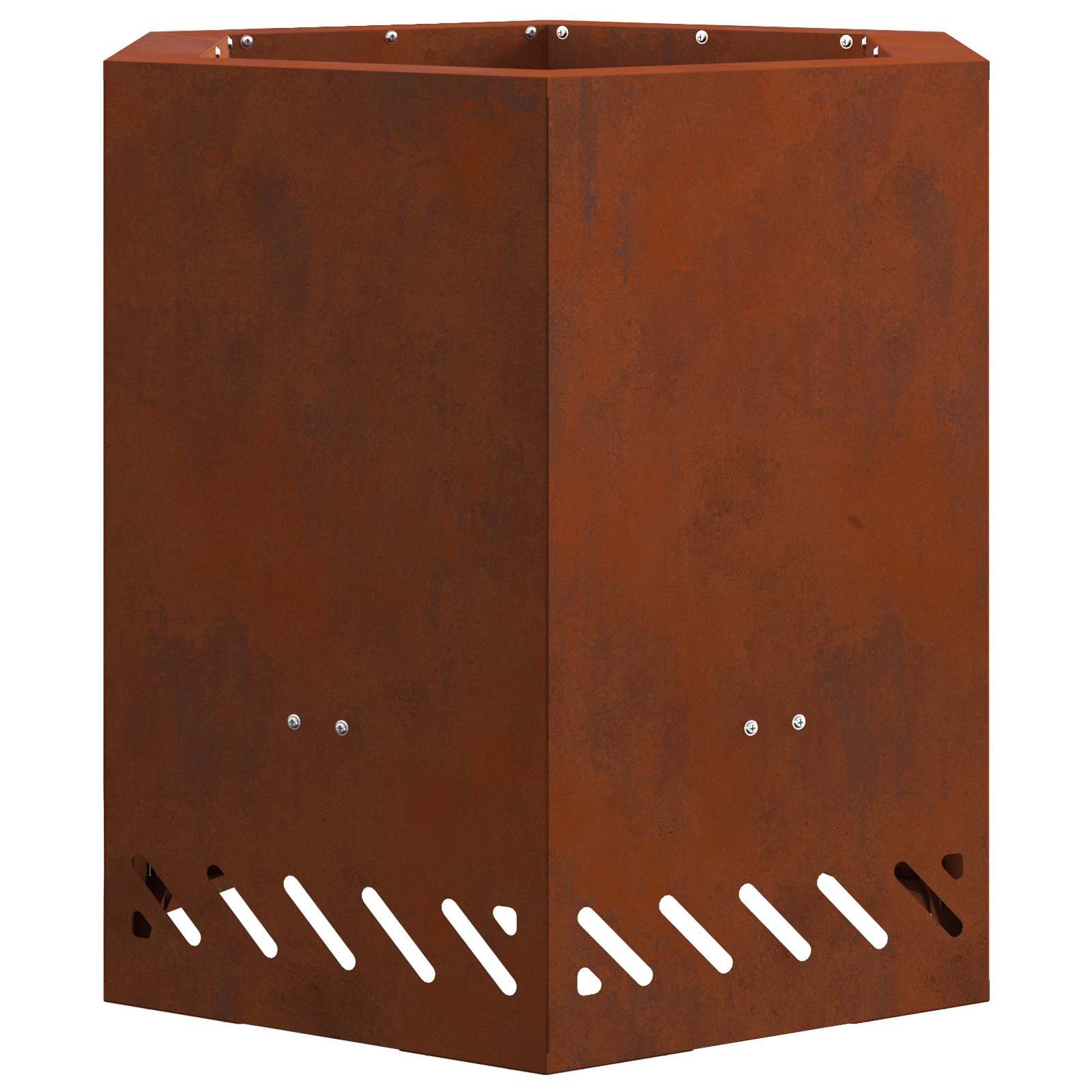 vidaXL Feuerstelle Rauchfreier Feuerkorb Braun 48 x 48 x 51 cm Wetterfeststahl, (1-St)